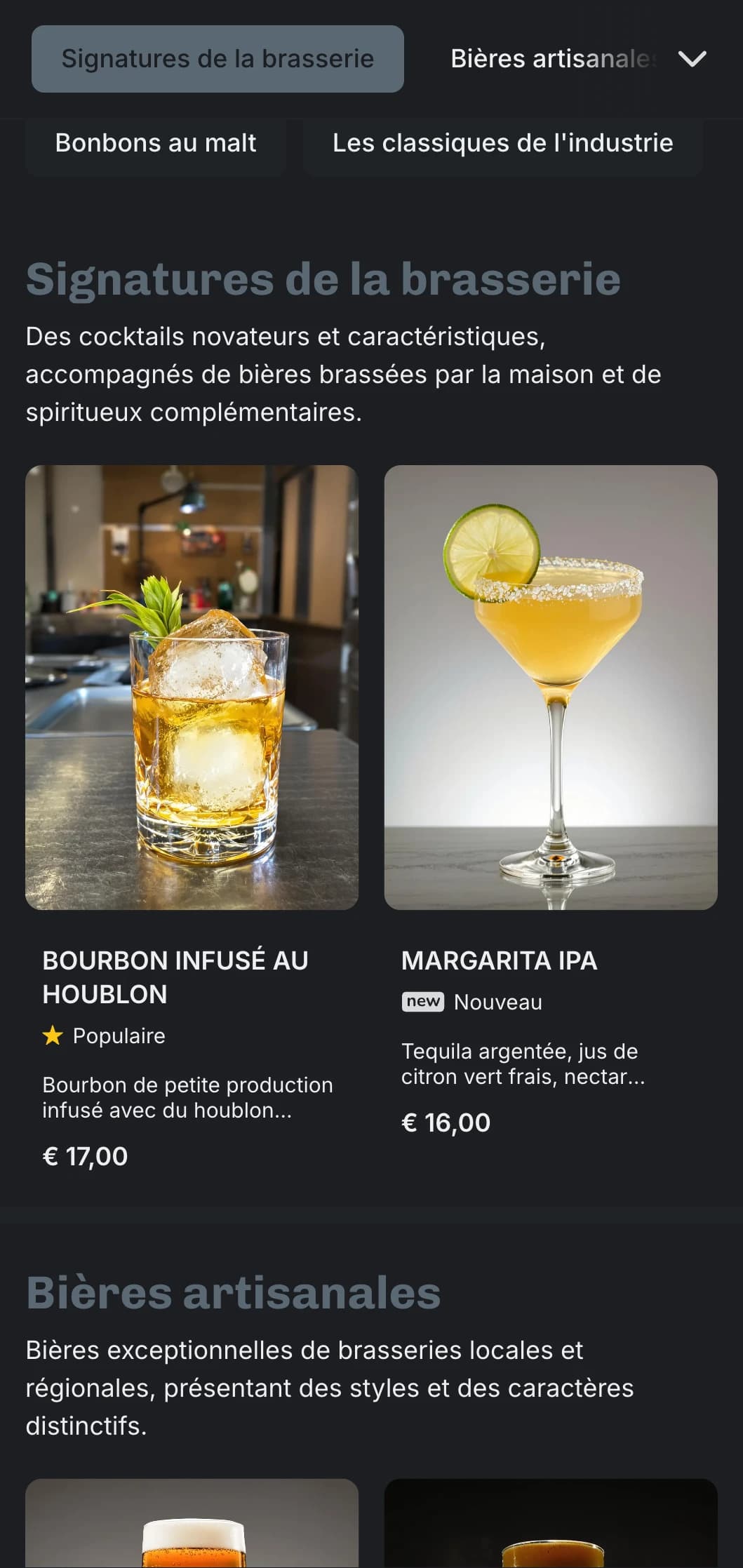 Un design industriel, inspiré des usines, pour les brasseries et les bars à bière, avec des éléments industriels et une typographie forte.