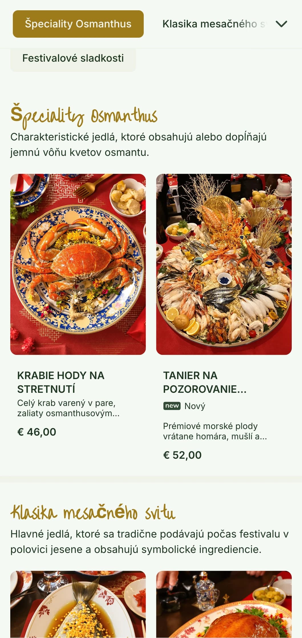 Pokojný dizajn čínskeho jedálneho lístka inšpirovaný kvetmi osmantu a tradíciami sviatkov mesiaca s botanickými prvkami.