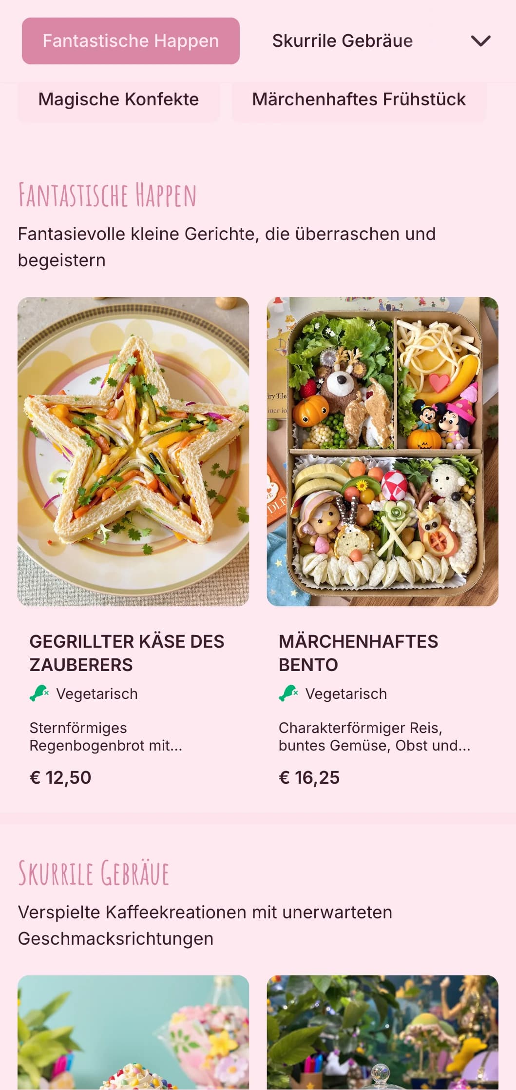 Verspieltes rosa Design mit skurrilen Elementen für kreative Konditoreien und Dessert-Cafés.