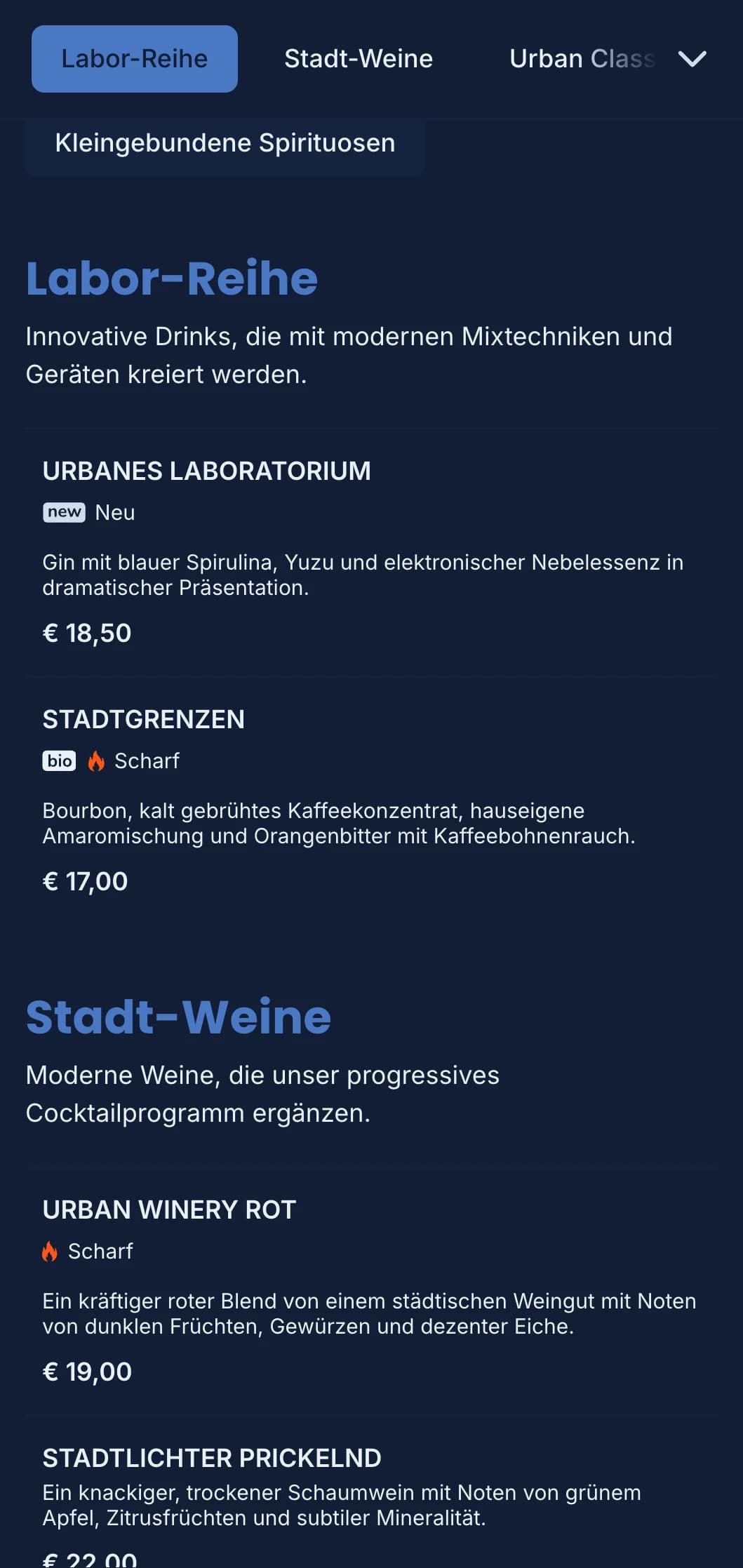 Klares, strukturiertes blaues Design mit geometrischen Mustern für moderne urbane Bars.