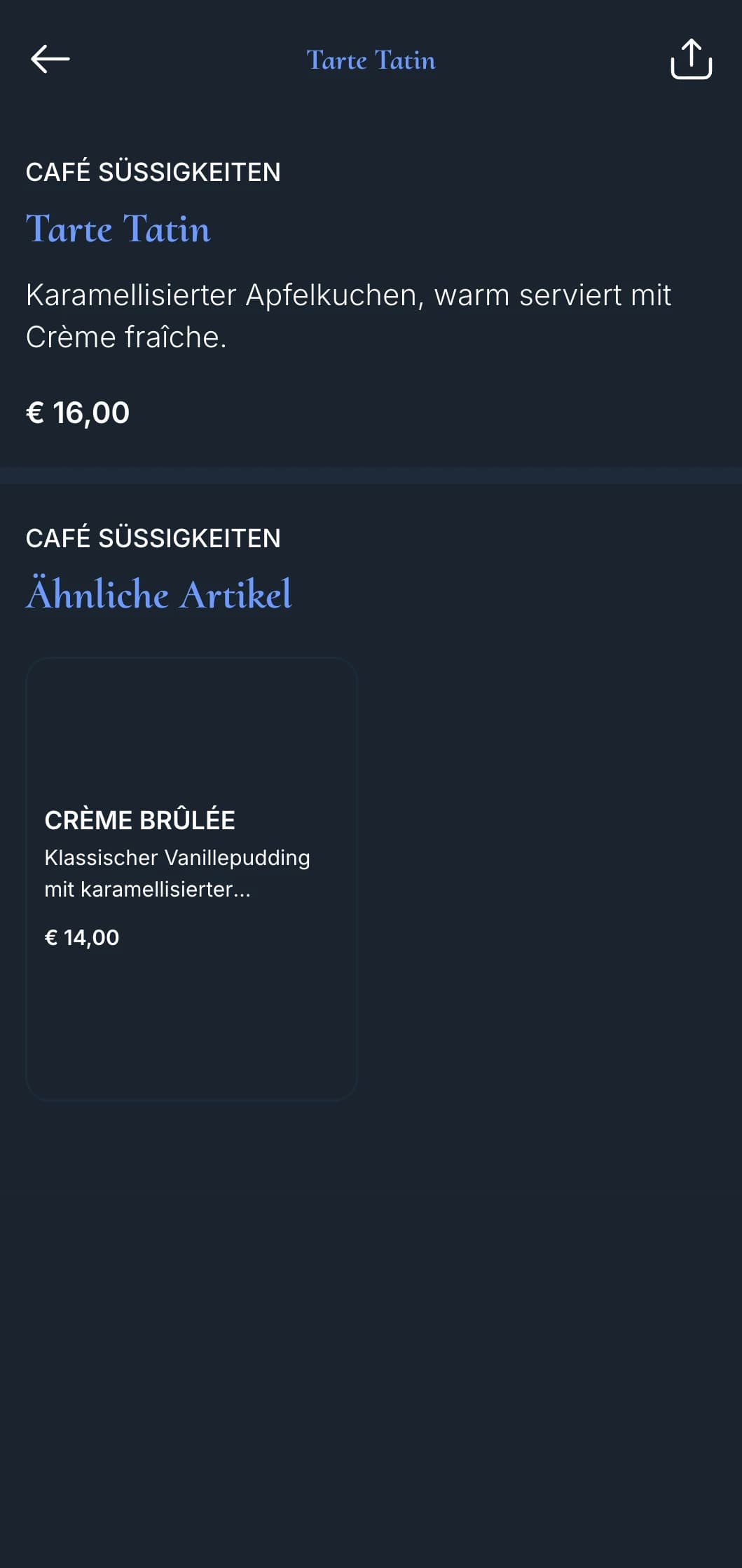 Ein charmantes, französisch inspiriertes Dinner-Menü mit klassischen Bistro-Elementen und marineblauen Akzenten, das perfekt zur französischen Küche passt.