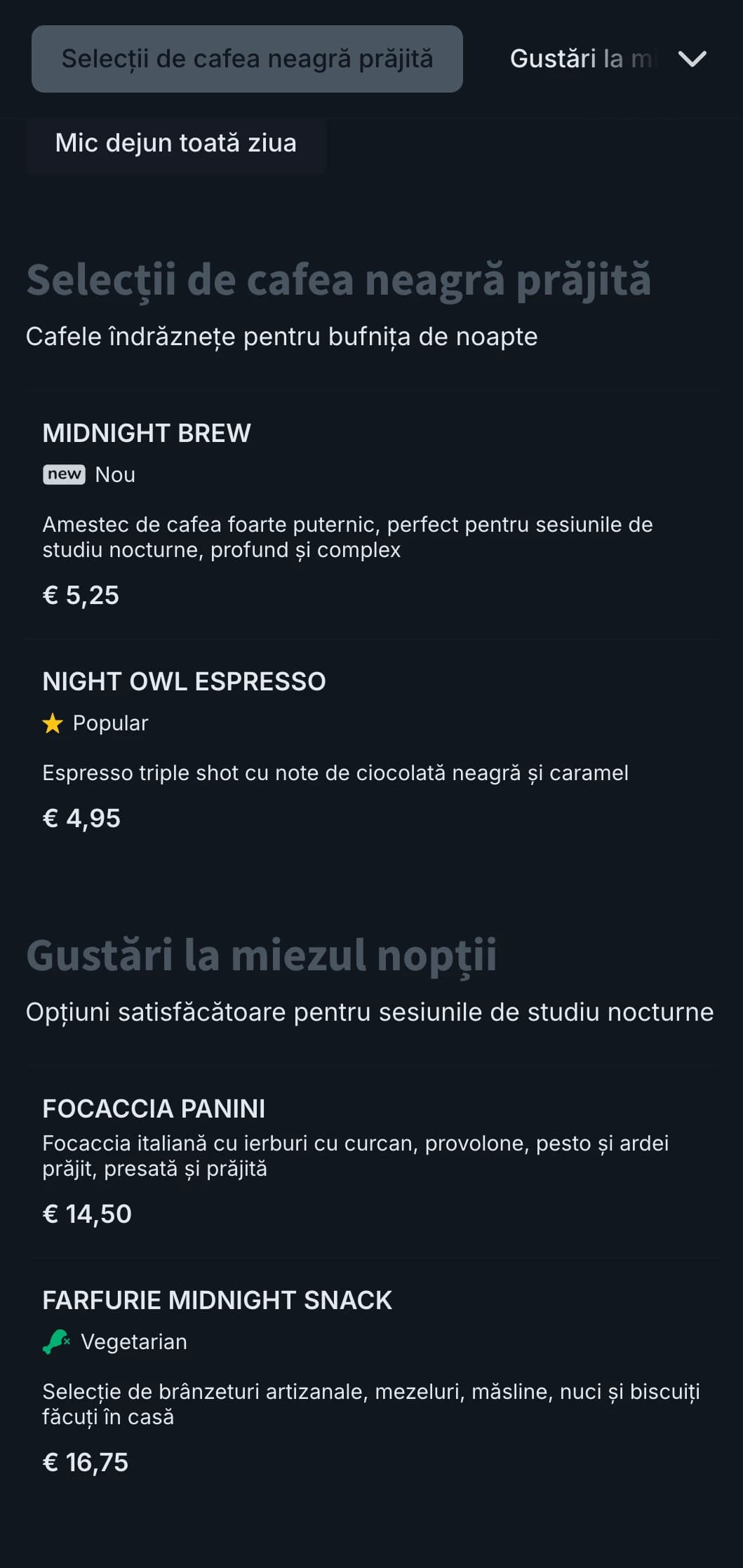 Tonuri adânci de albastru și gri pentru cafenelele de studiu nocturne și cafenelele deschise 24 de ore din 24.
