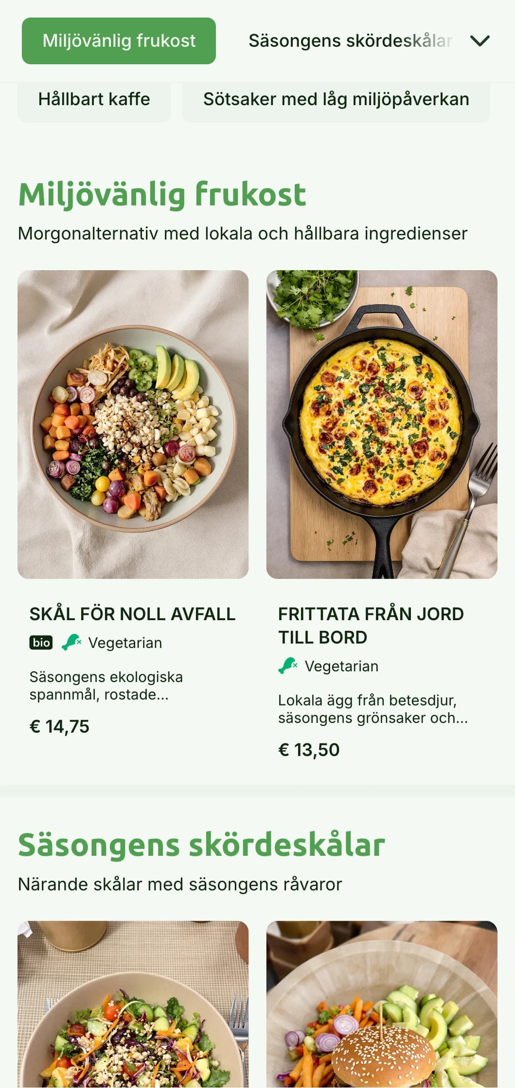 Naturinspirerad grön design med miljövänliga element för hållbara caféer.