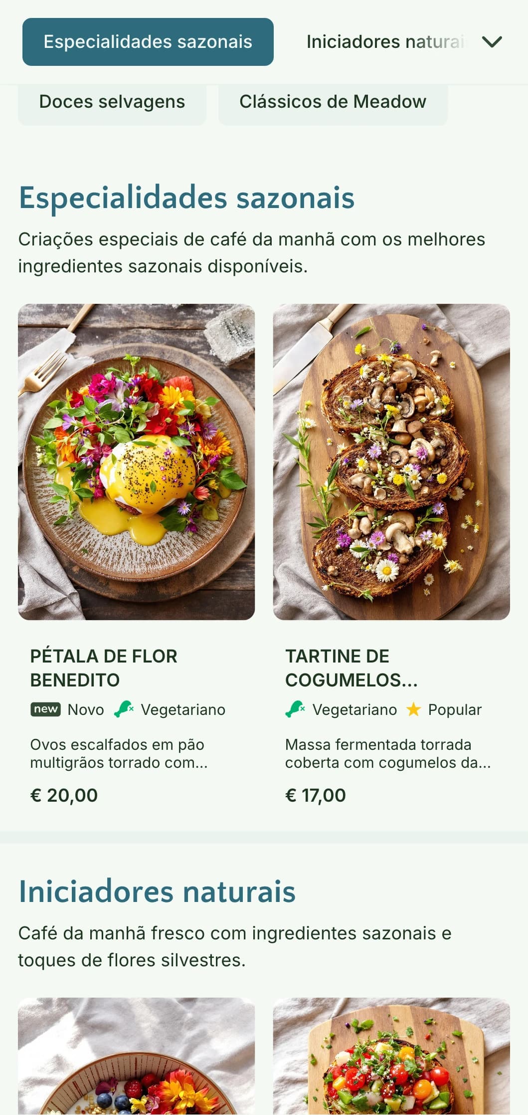 O cardápio matinal inspirado na natureza, com ingredientes sazonais e apresentação orgânica com influências botânicas.