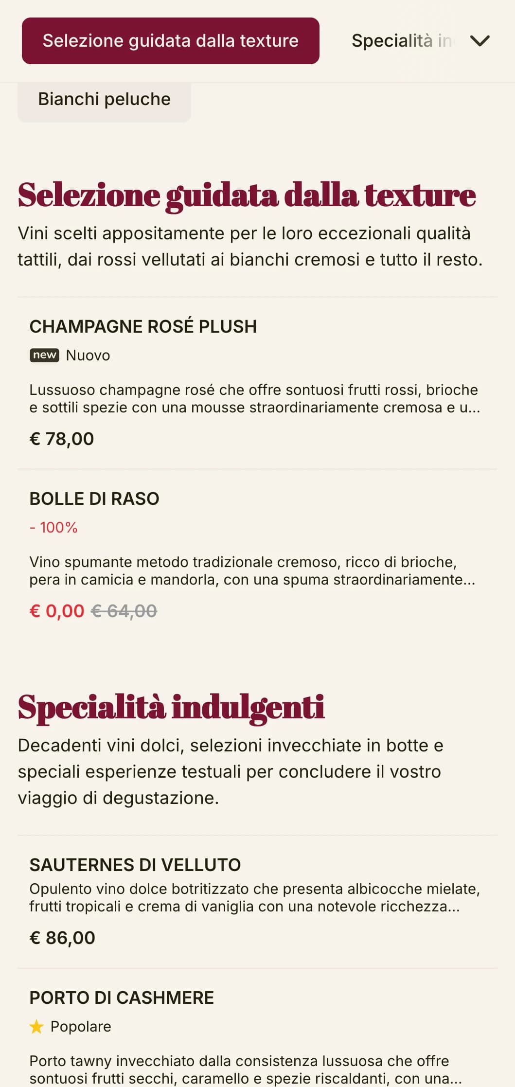 Modello di carta dei vini di lusso con accenti di rosso intenso e tipografia sofisticata, ideale per wine lounge di alto livello e locali serali.