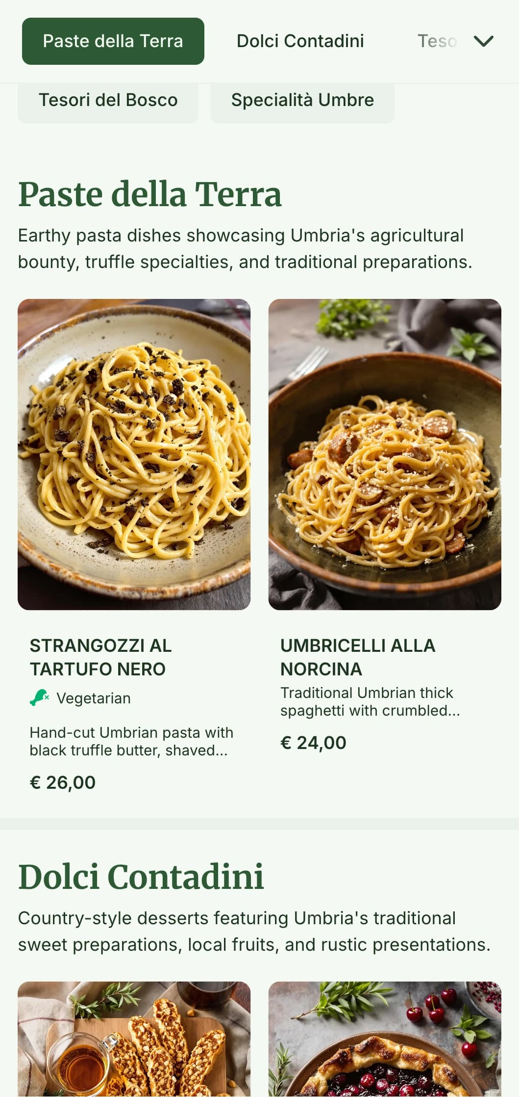 Earthy, warm design celebrating Umbria's truffle-hunting traditions and farm-to-table cuisine.
