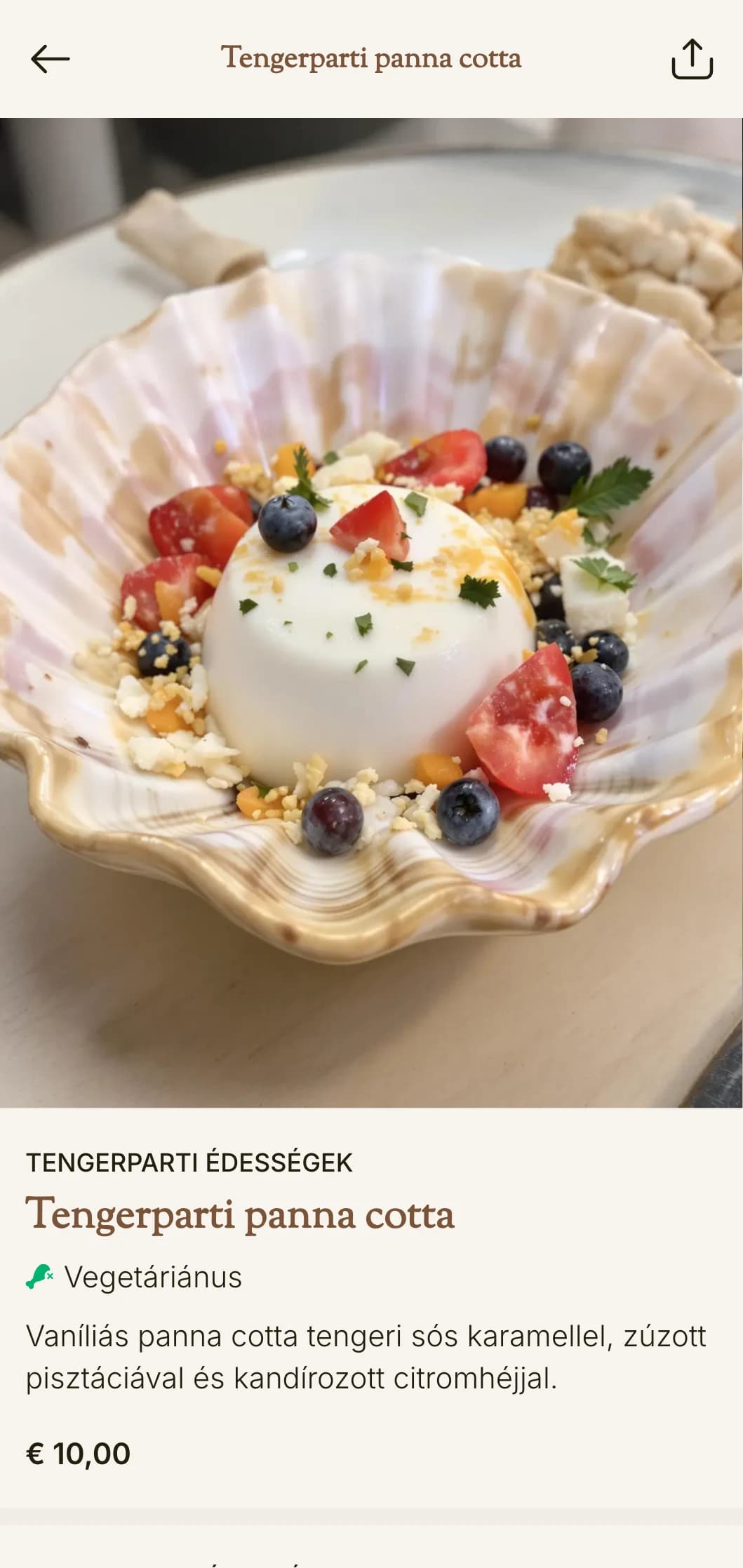 Mediterrán, tengerparti ihletésű pizzamenü tenger gyümölcsei elemekkel és klasszikus dizájnnal.