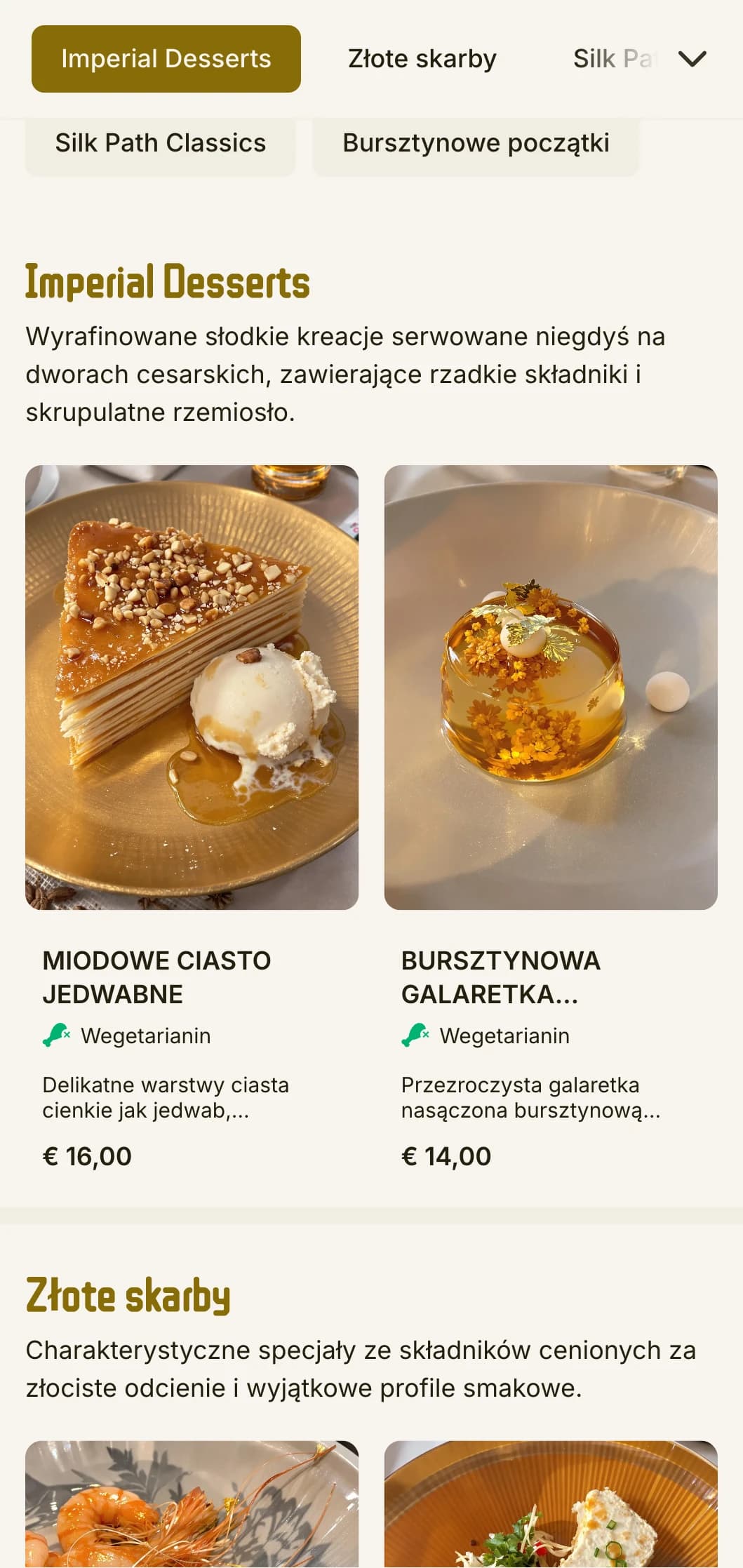 Luksusowe chińskie menu łączące bursztynową i jedwabną estetykę z ciepłymi tonami dla wyrafinowanych posiłków.