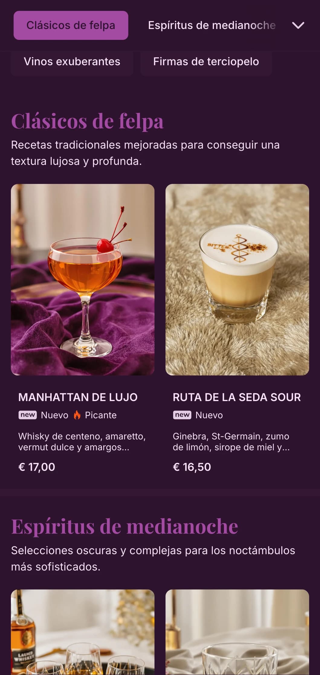 Lujoso diseño púrpura con texturas de terciopelo para locales clandestinos íntimos.