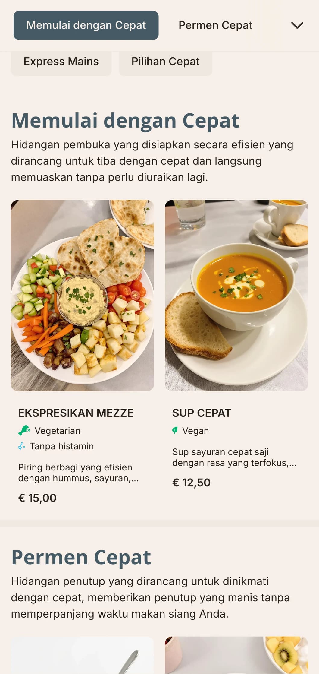 Desain menu makan siang yang efisien dan sederhana yang berfokus pada kejelasan dan pengambilan keputusan yang cepat, ideal untuk tempat makan siang yang sibuk dan restoran cepat saji.