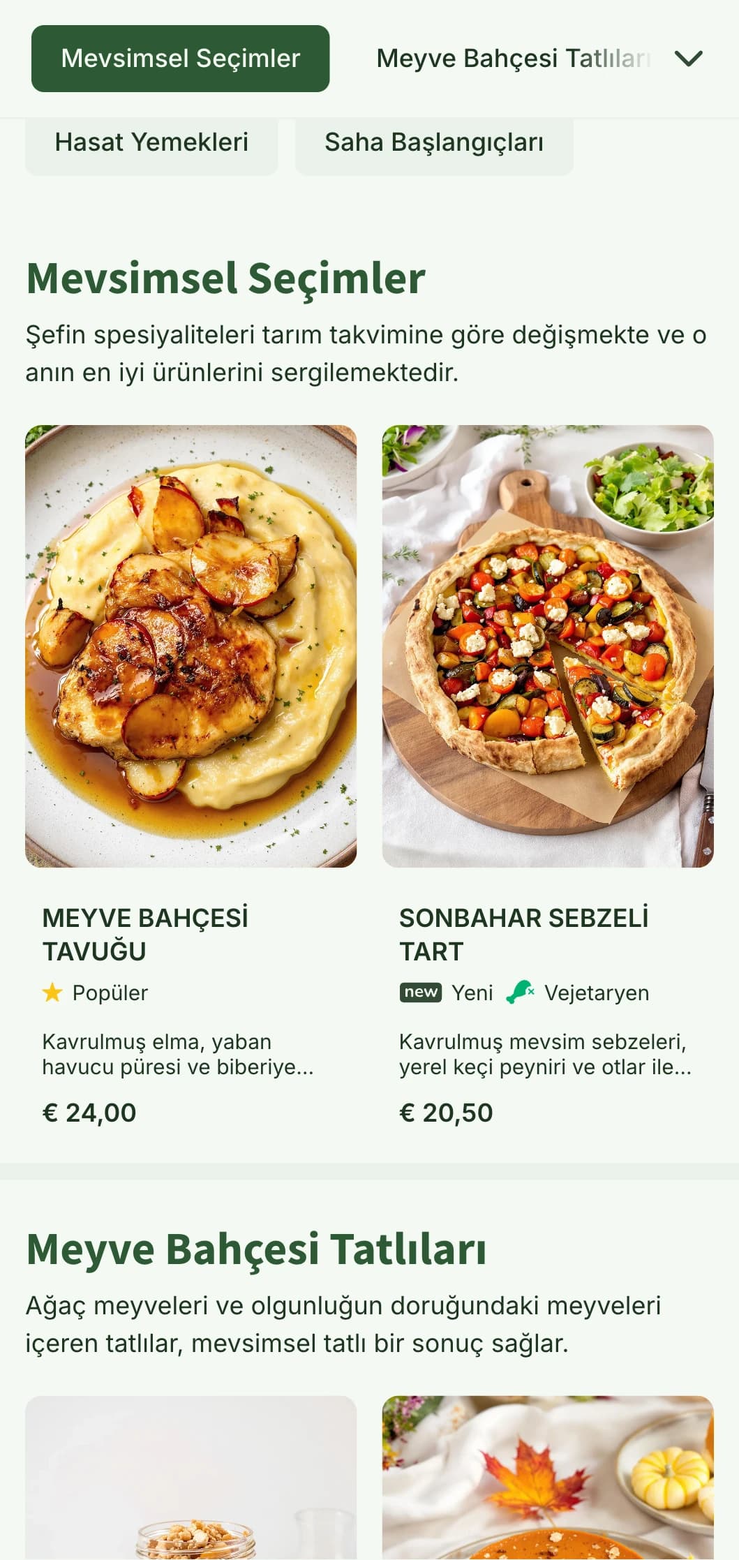 Sıcak sonbahar tonları ve tarımsal öğeler içeren mevsimsel, hasat temalı öğle yemeği menüsü tasarımı, çiftlikten masaya restoranlar ve kırsal lokantalar için mükemmeldir.