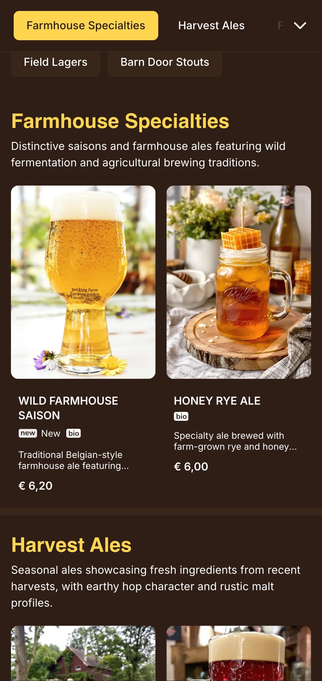 Rustic and homey design inspired by farm aesthetics, perfect for countryside breweries and farmhouse ale specialists.