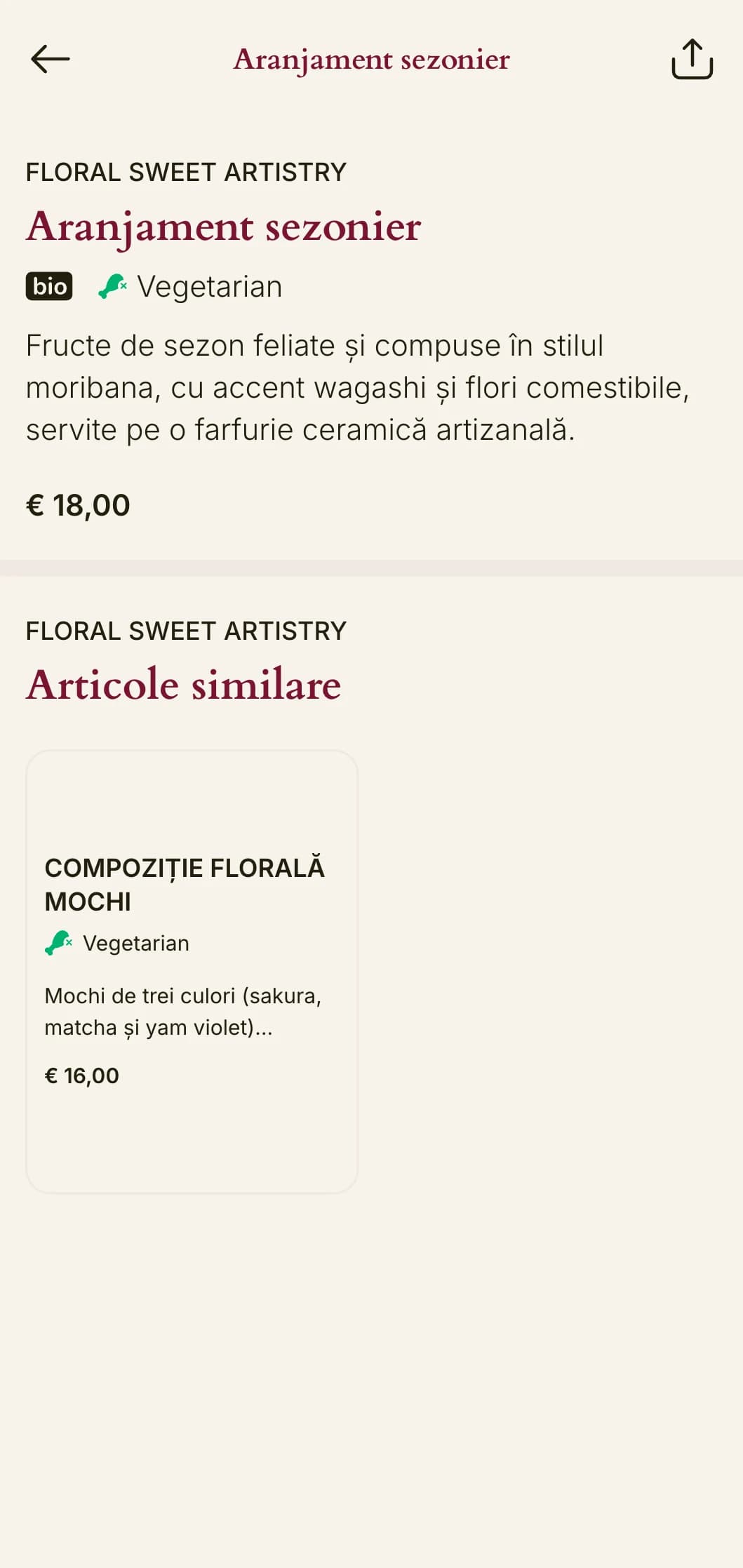 Meniu sushi artistic inspirat de aranjamentele florale japoneze, cu compoziții elegante și estetică rafinată.