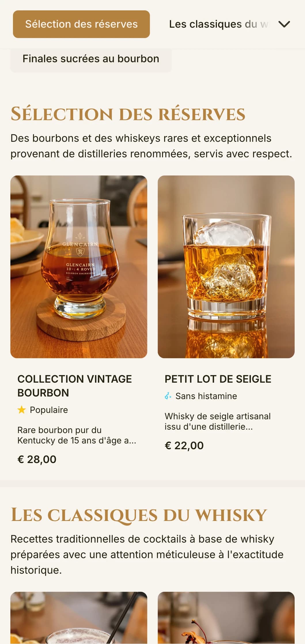 Un design élégant et raffiné pour les bars à bourbon et les salons à whisky, avec une typographie vintage et des accents ambrés chaleureux.