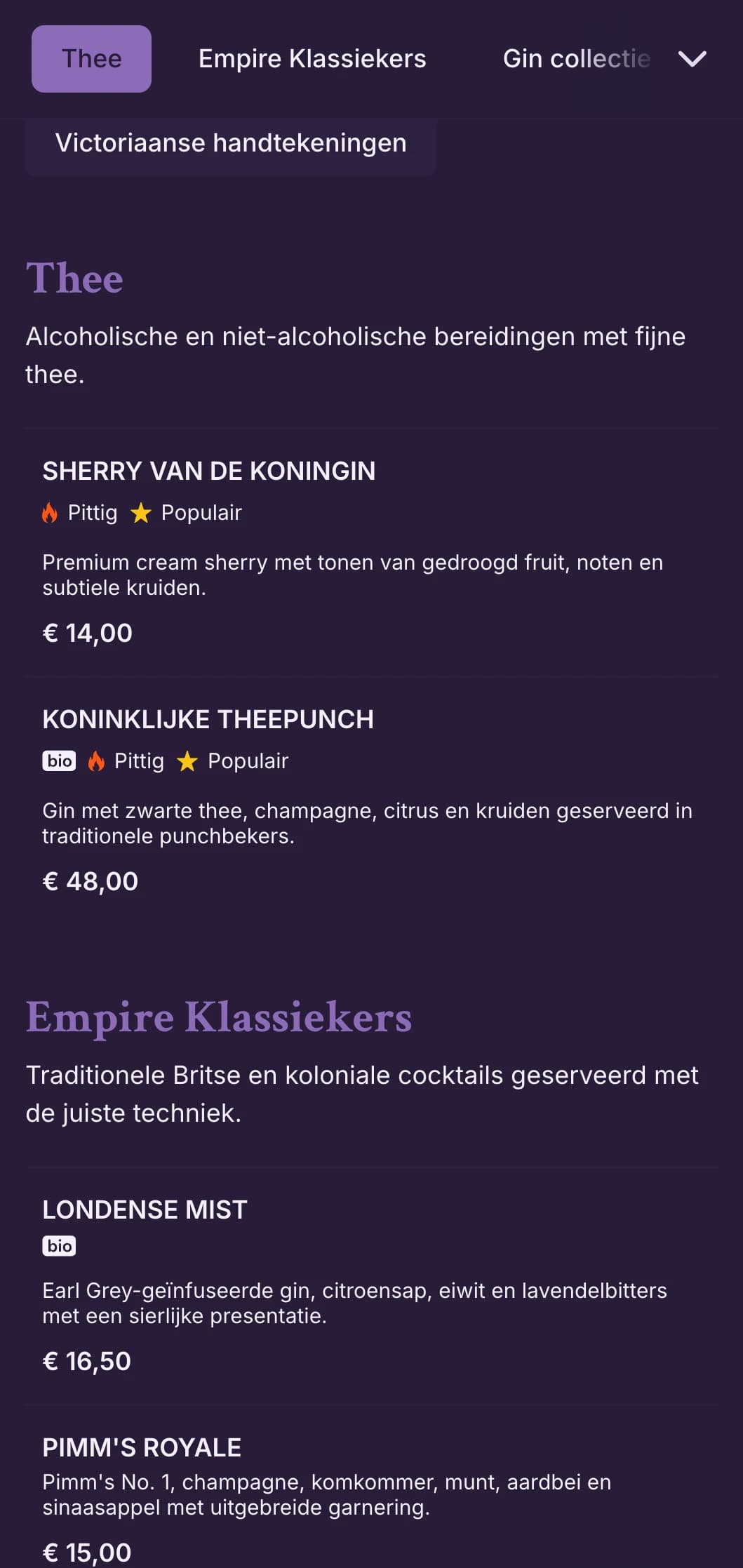 Uitbundig groen ontwerp met Victoriaanse versieringen voor op gin gerichte salons.
