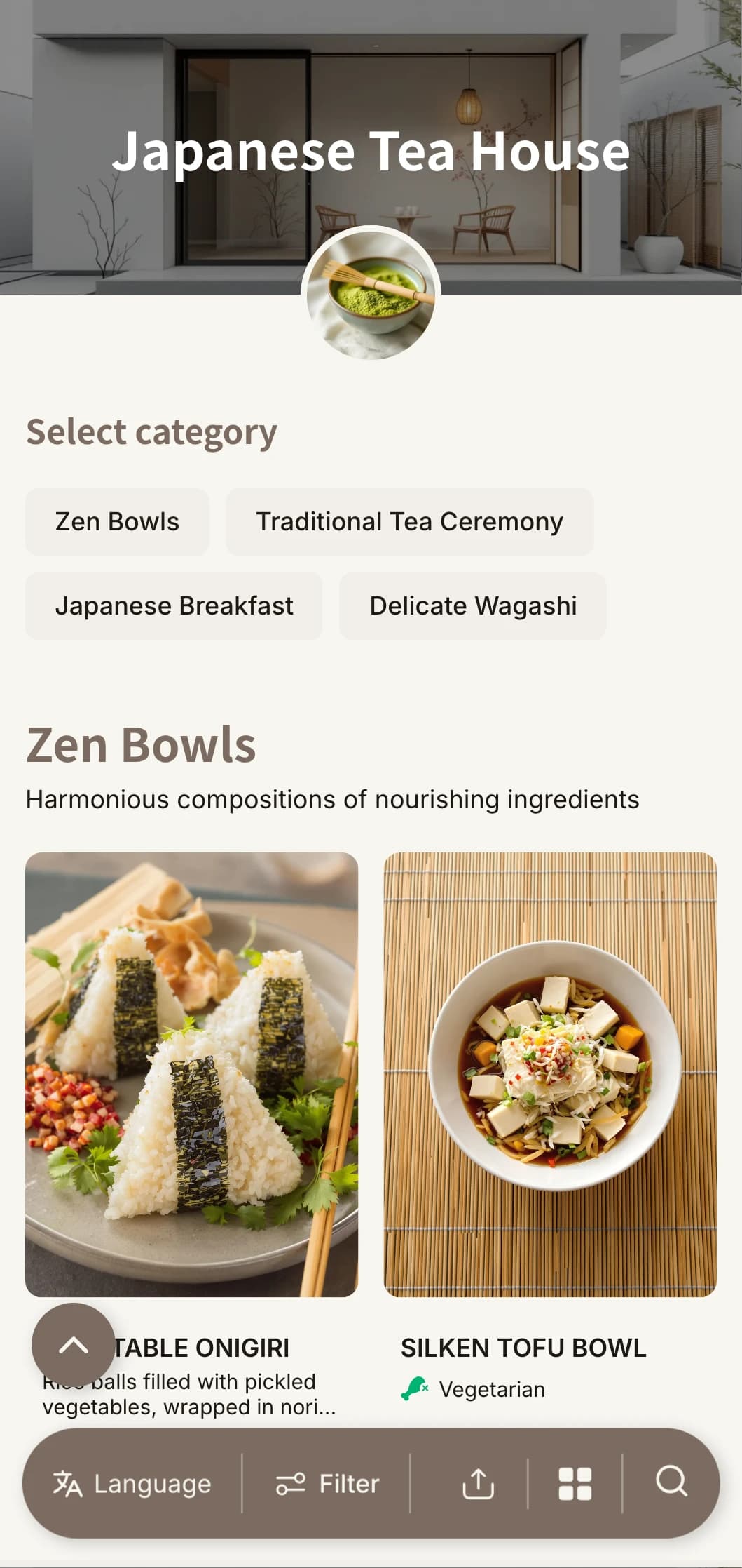 Minimalist design inspired by Japanese aesthetics for tea houses and zen cafes.