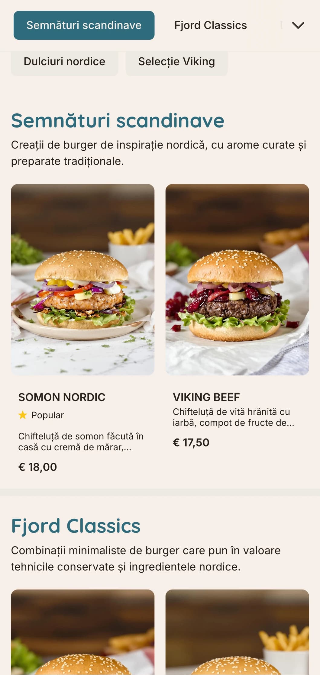 Concept minimalist de burger de inspirație scandinavă, cu linii curate și design funcțional.