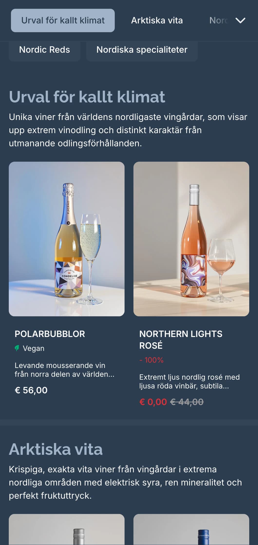 Skandinaviskinspirerad mall för vinlista med svala blå toner och minimalistisk design, perfekt för moderna nordiska restauranger och internationella vinbarer.