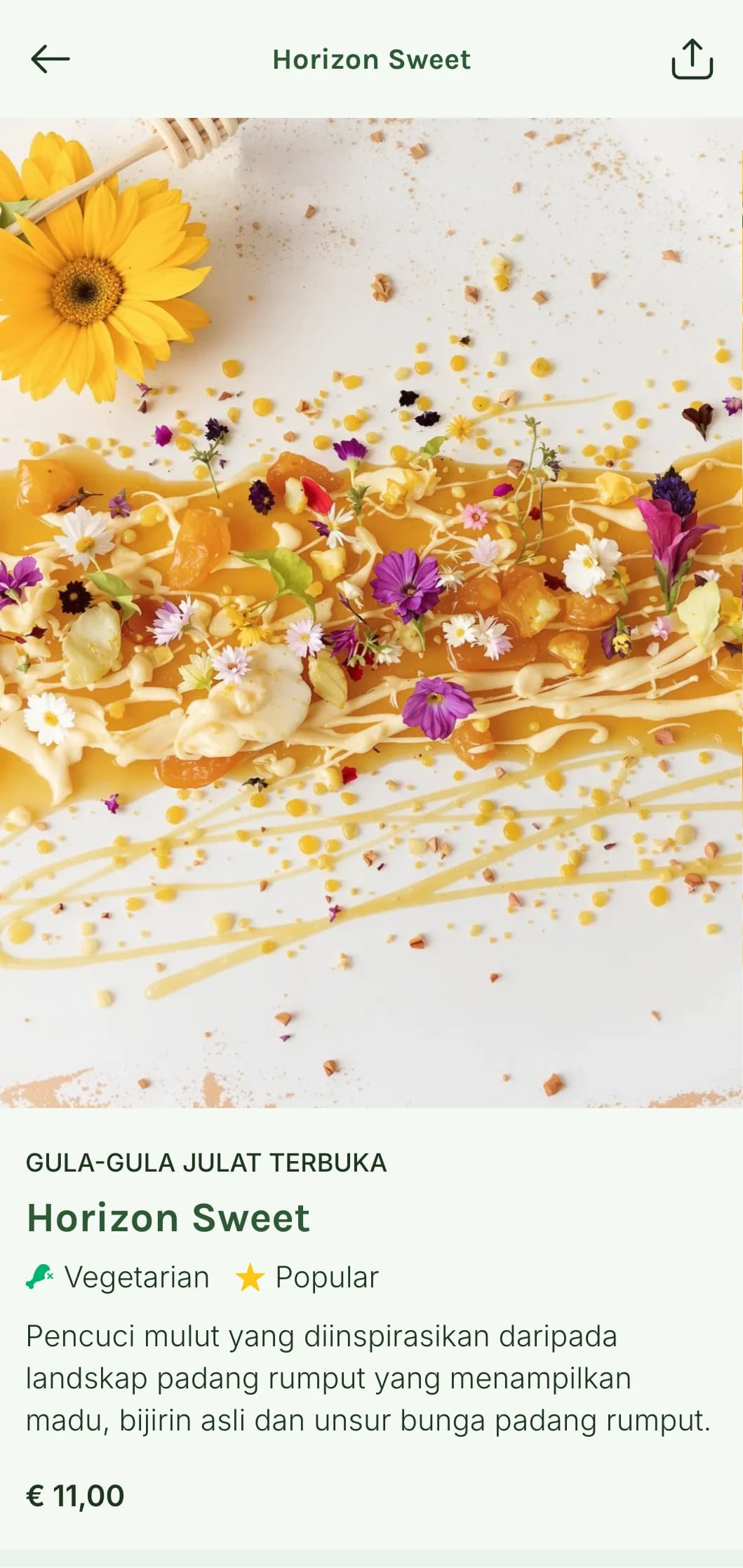 Reka bentuk menu makan tengah hari yang luas dan berinspirasikan prairie dengan unsur mendatar dan keterbukaan semula jadi, sesuai untuk restoran dengan pemandangan terbuka dan masakan serantau.