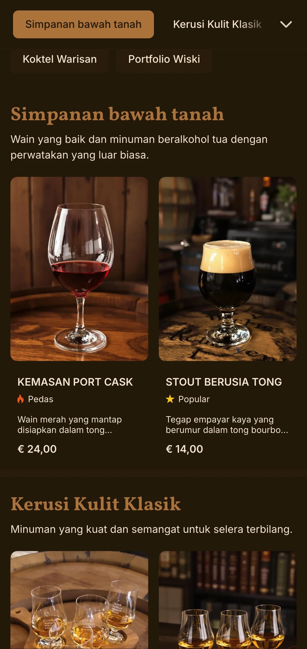 Reka bentuk coklat walnut yang kaya dengan tekstur kulit untuk ruang istirahat semangat tradisional.