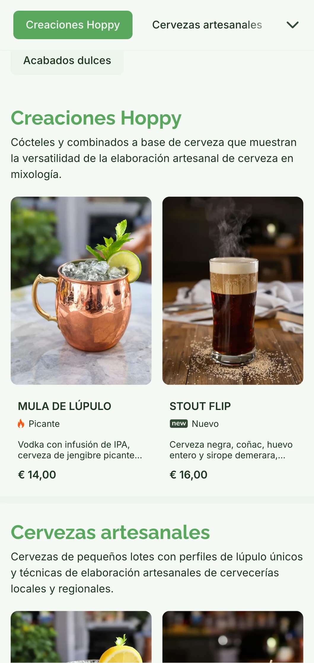 Un diseño de menú rústico pero refinado para bares de cerveza artesanal y brewpubs, con tonos naturales y texturas inspiradas en la madera.