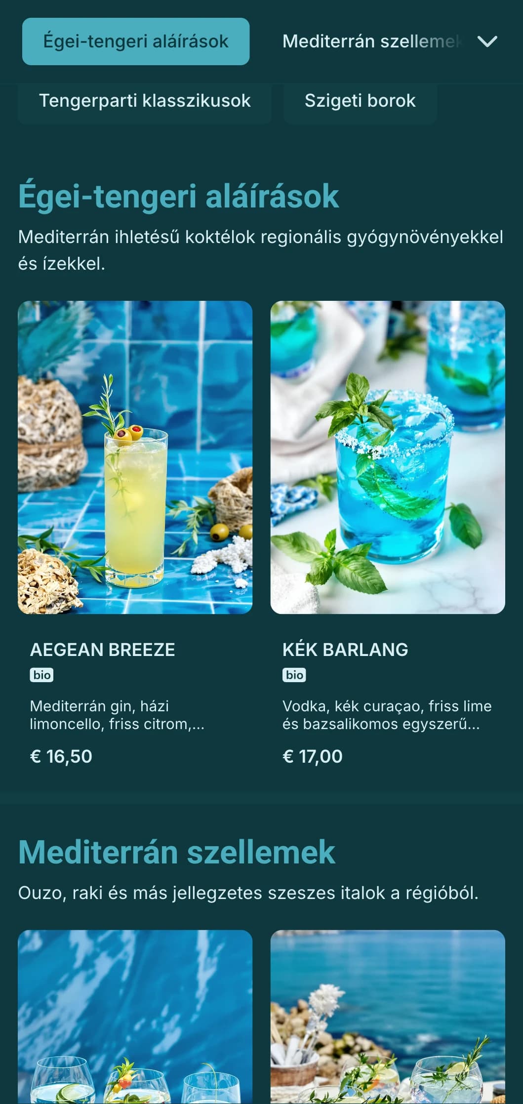 Frissítő kék design mediterrán mintákkal a tengerparti bárok számára.