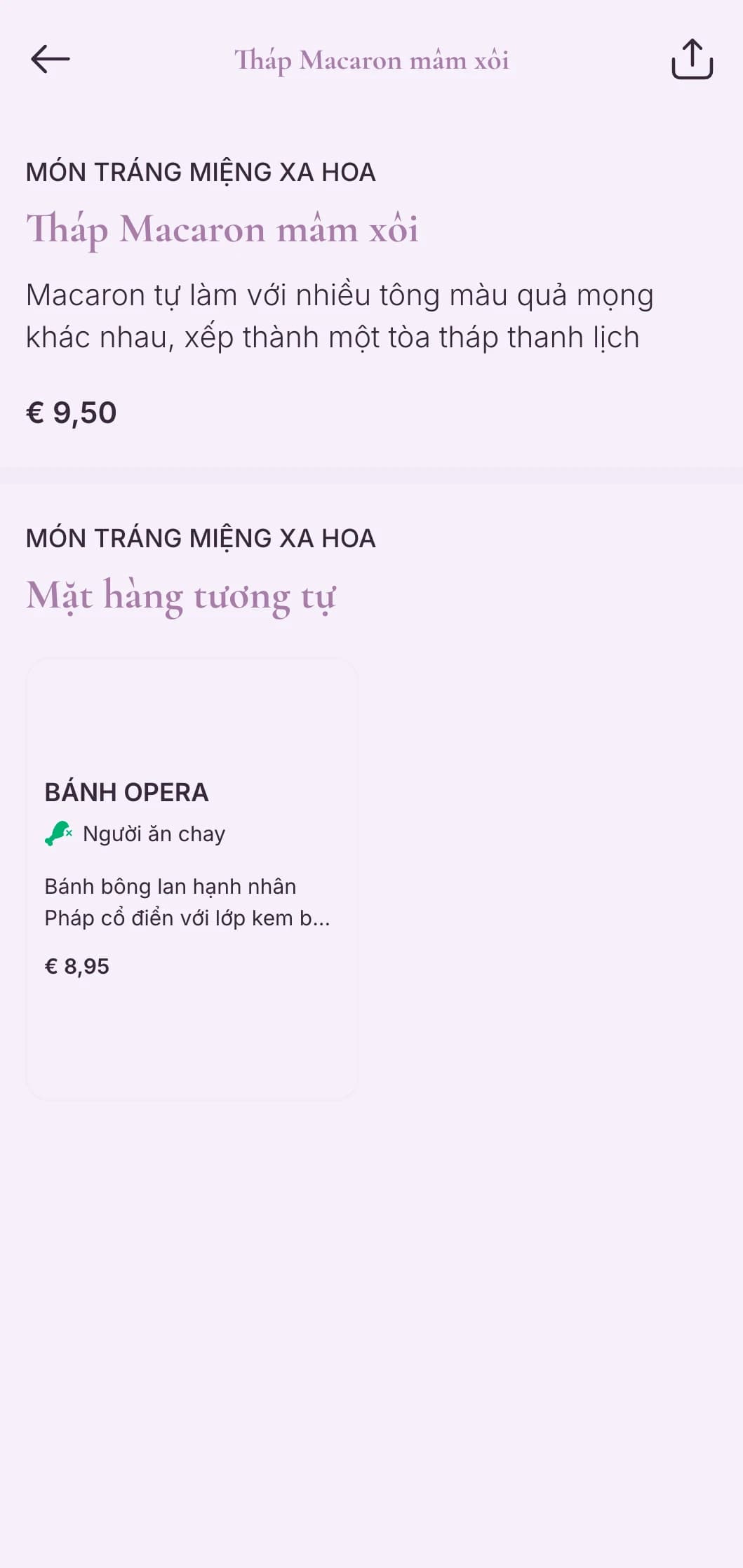 Thiết kế màu tím tinh tế với kiểu chữ thanh lịch dành cho các tiệm bánh ngọt và quán cà phê tráng miệng cao cấp.