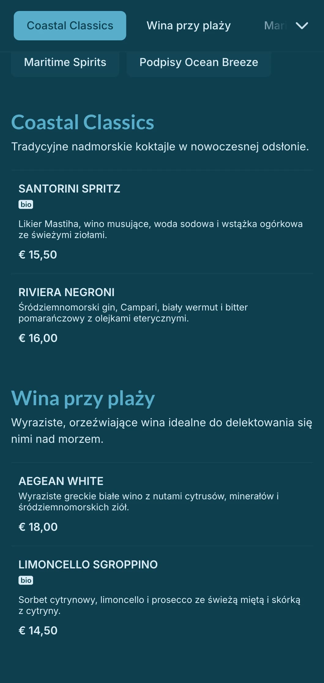 Lekki, przewiewny niebieski wzór inspirowany wiatrem znad oceanu dla lokali koktajlowych przy plaży.