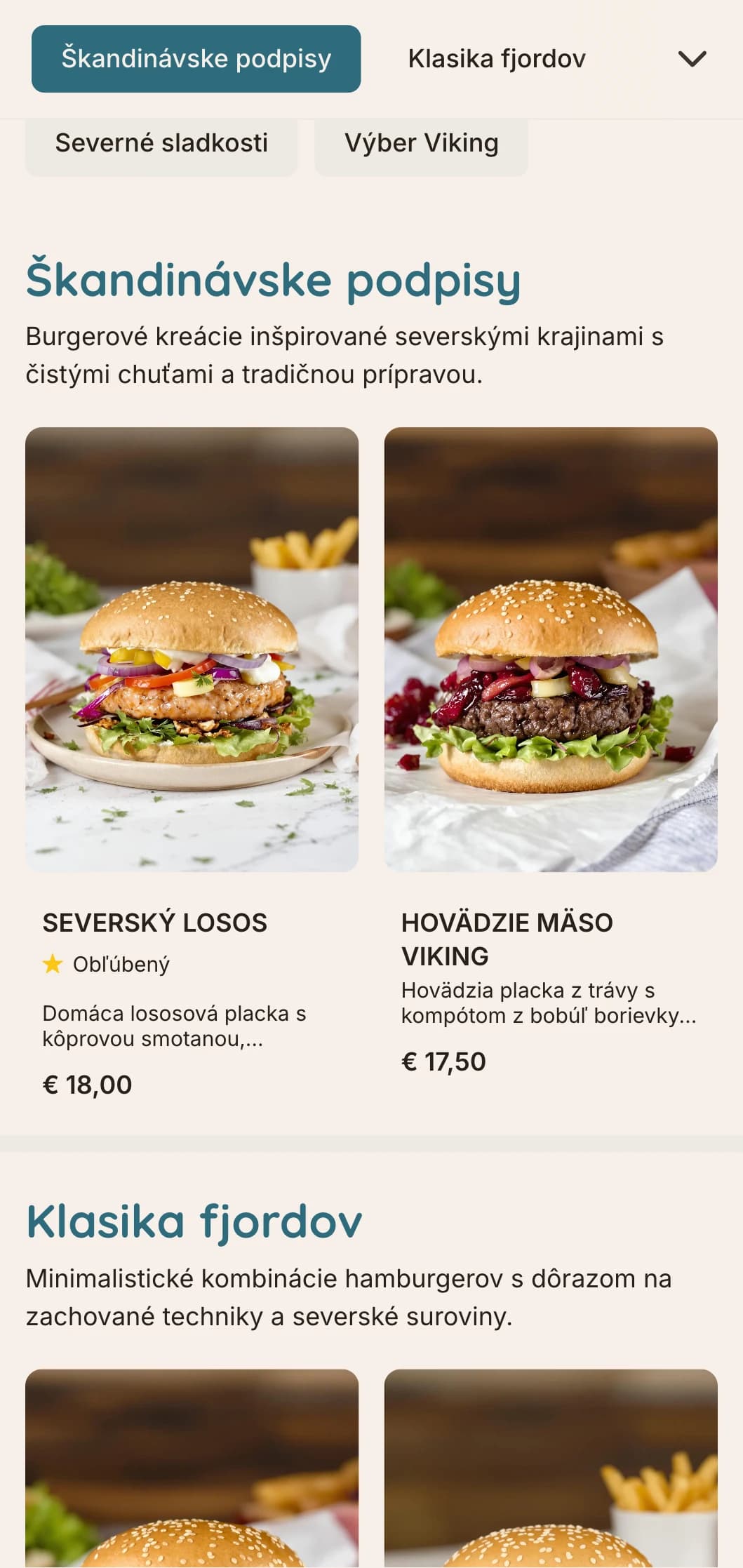 Minimalistický koncept hamburgerov inšpirovaný škandinávskym štýlom s čistými líniami a funkčným dizajnom.