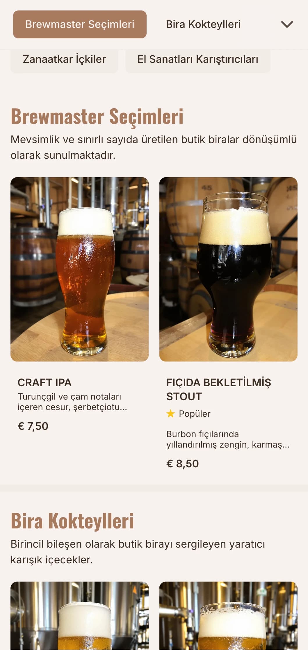 Butik bira taproomları için endüstriyel unsurlar içeren sıcak turuncu tasarım.