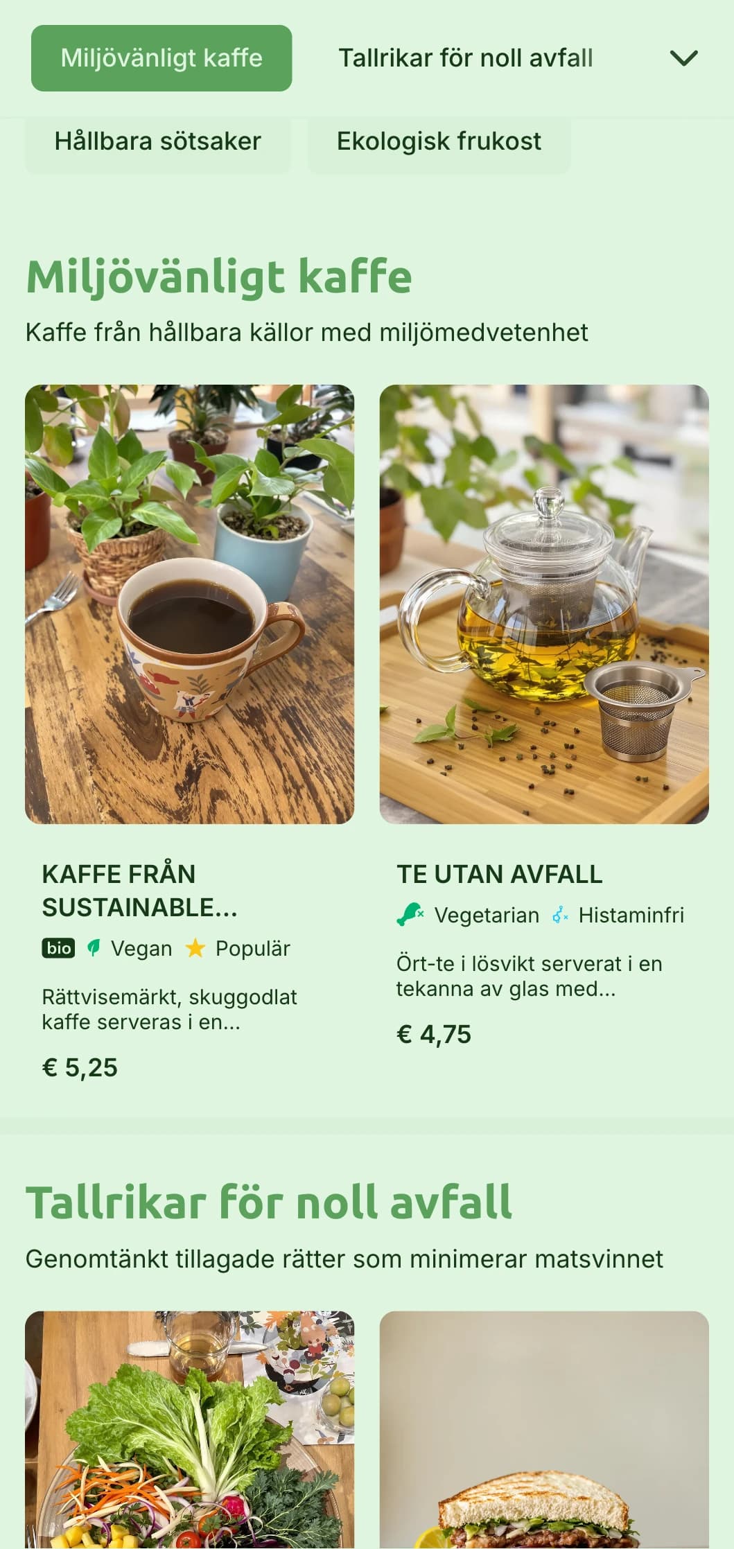 Jordnära grön design som lyfter fram ekologiska ingredienser för caféer och ekologiska matställen som serverar mat från gård till bord.