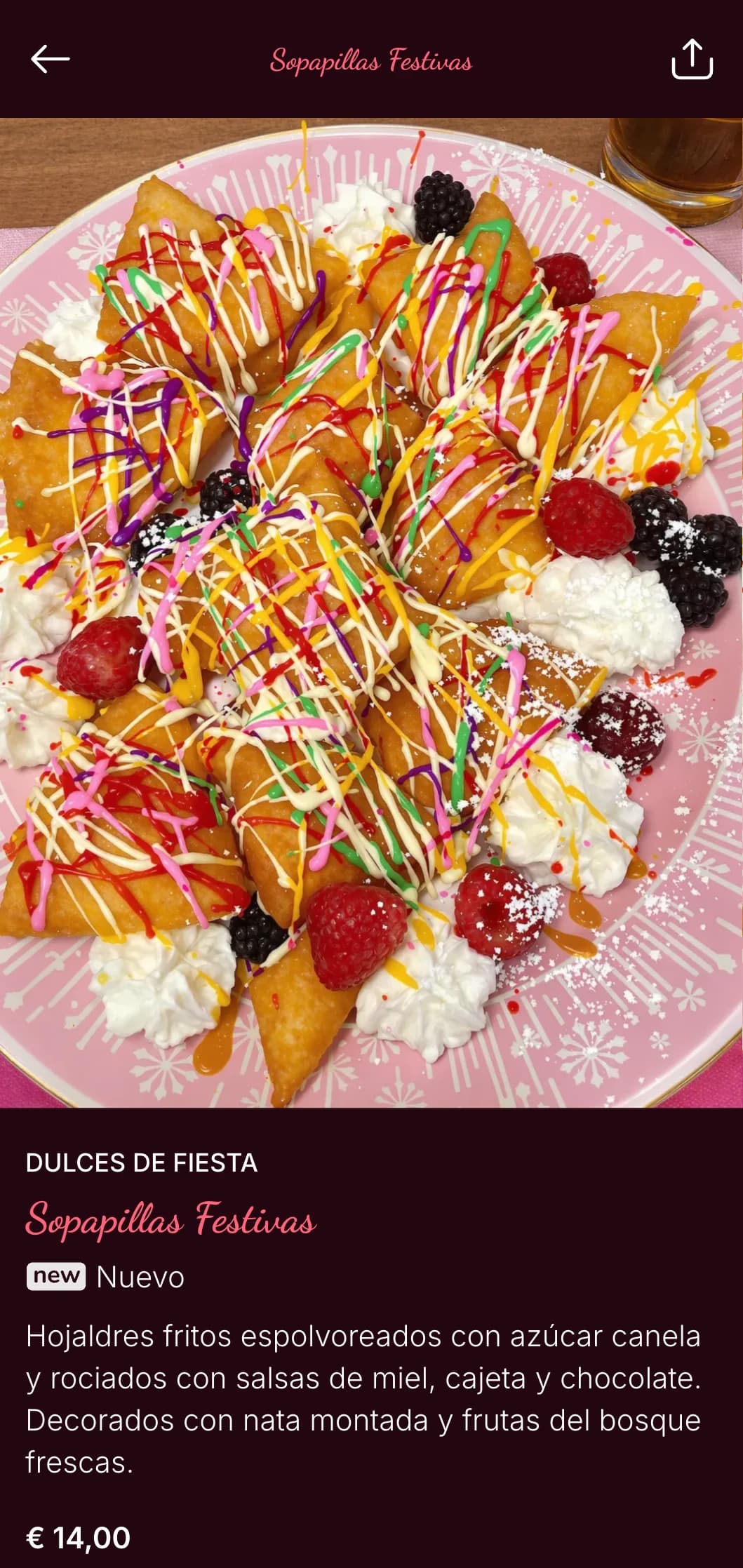 Menú mexicano festivo y festivo perfecto para el Cinco de Mayo, con detalles en rosa y rojo brillante, ambiente de fiesta y ofertas especiales para las fiestas.