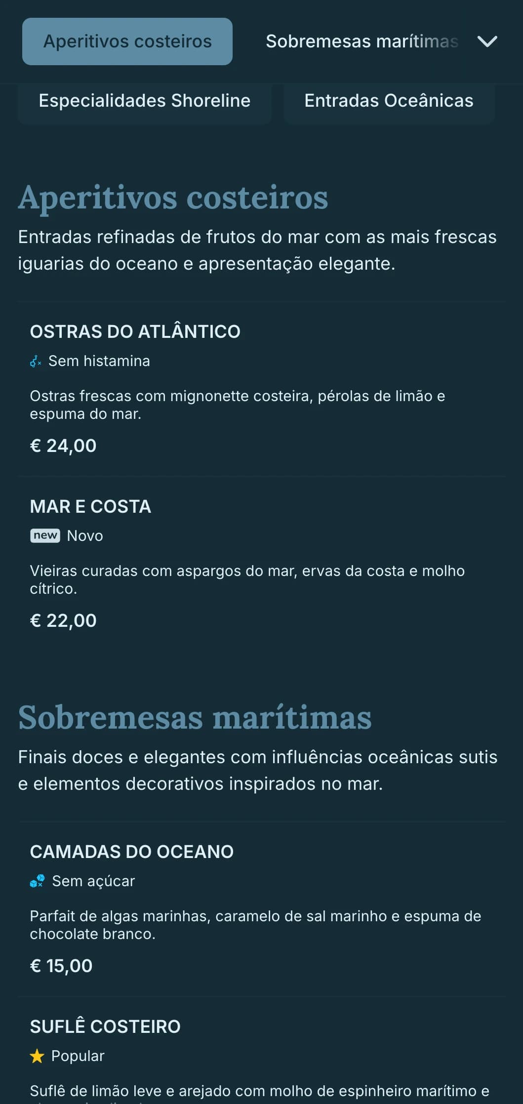 Elegância litorânea sofisticada que combina influências náuticas com uma estética de jantar refinada.