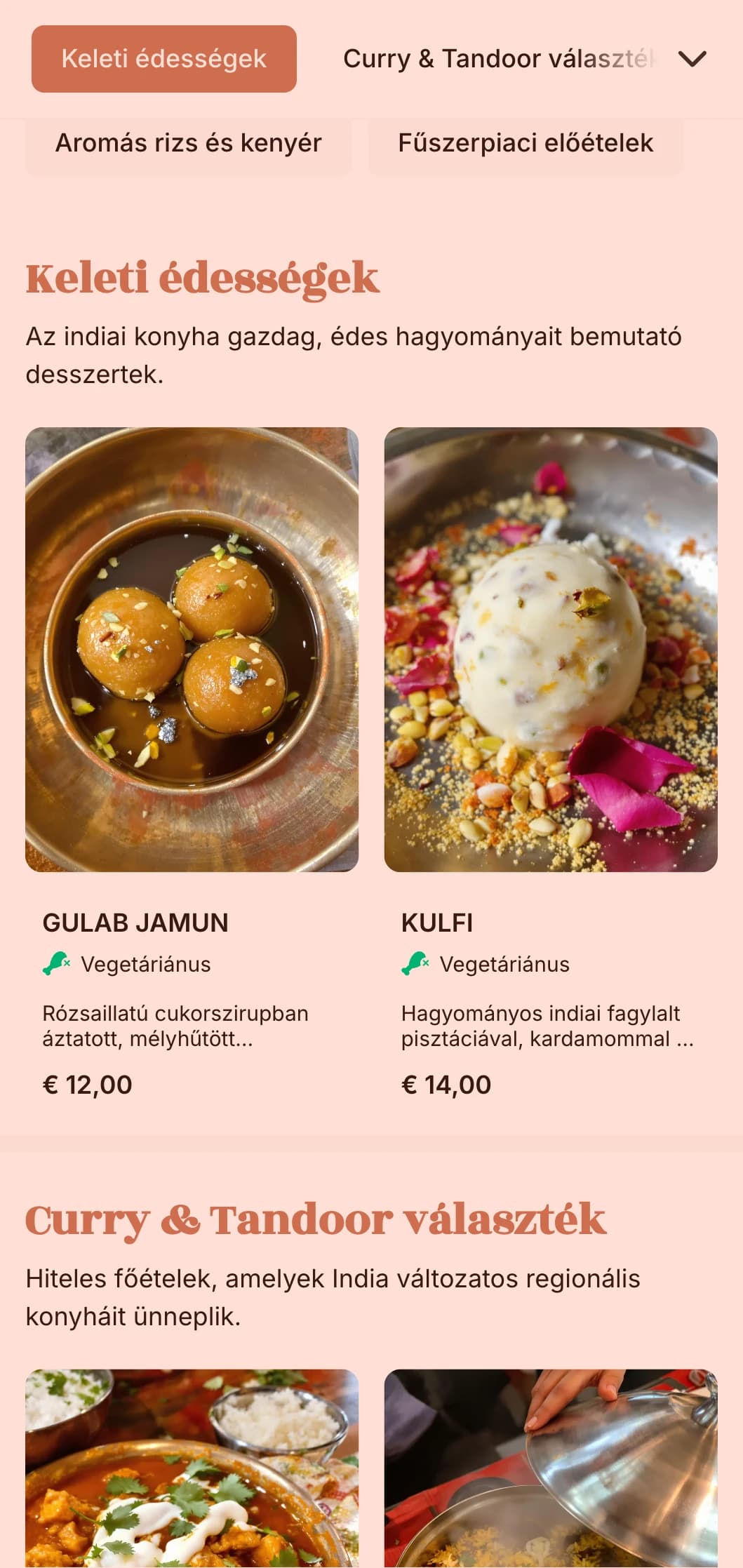 Élénk, indiai ihletésű catering aromás fűszerekkel, hagyományos receptekkel és színes prezentációval kulturális ünnepségekhez és tematikus rendezvényekhez.