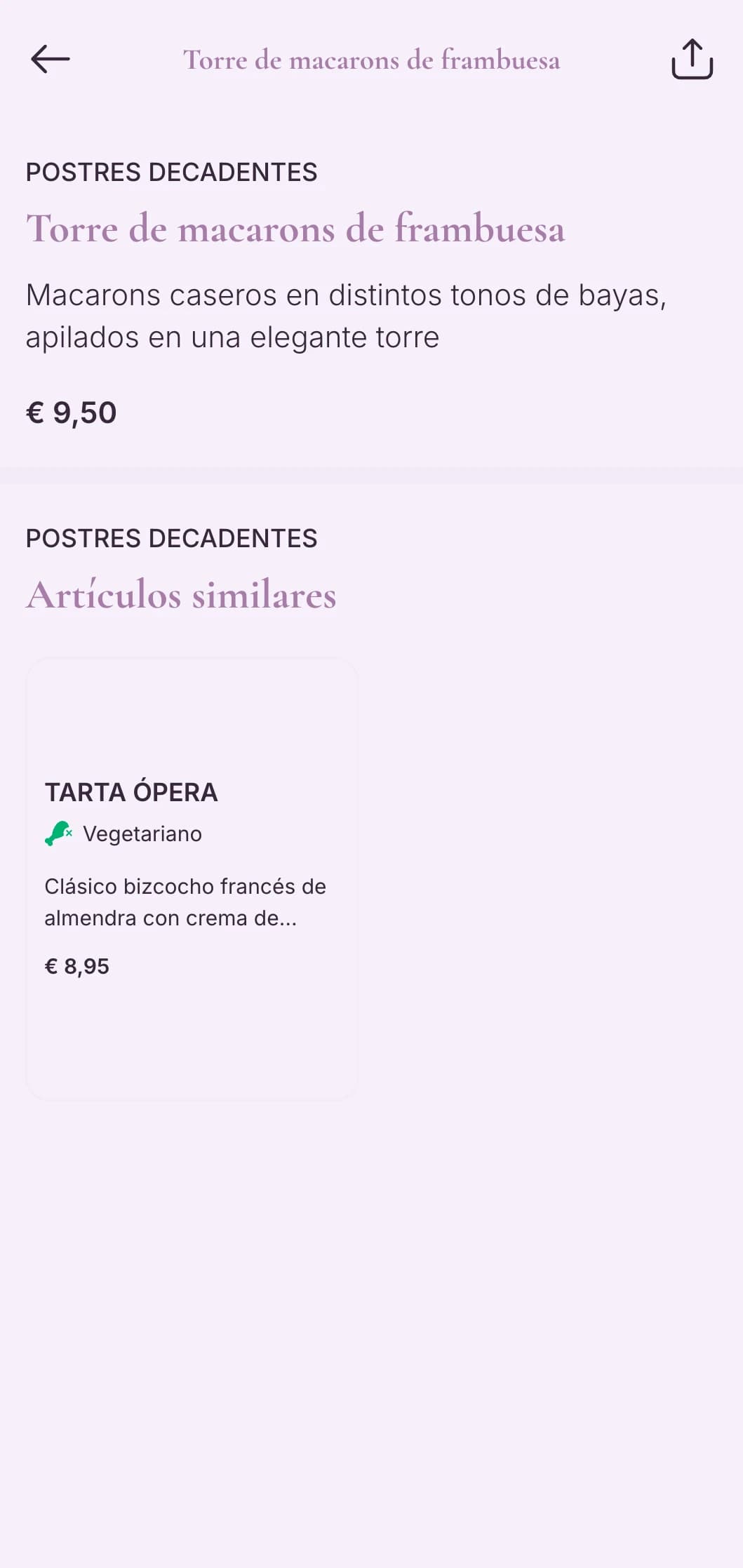 Sofisticado diseño morado con elegante tipografía para pastelerías y cafeterías de postres de lujo.