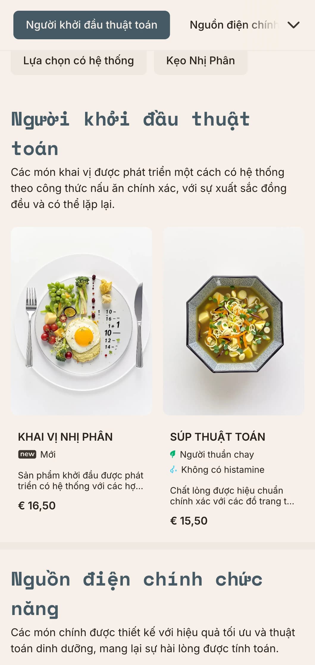Thiết kế thực đơn trưa tập trung vào chức năng, kỹ thuật với các yếu tố toán học và bố cục có hệ thống, hoàn hảo cho các nhà hàng chú trọng đến độ chính xác và các quán ăn theo ý tưởng.