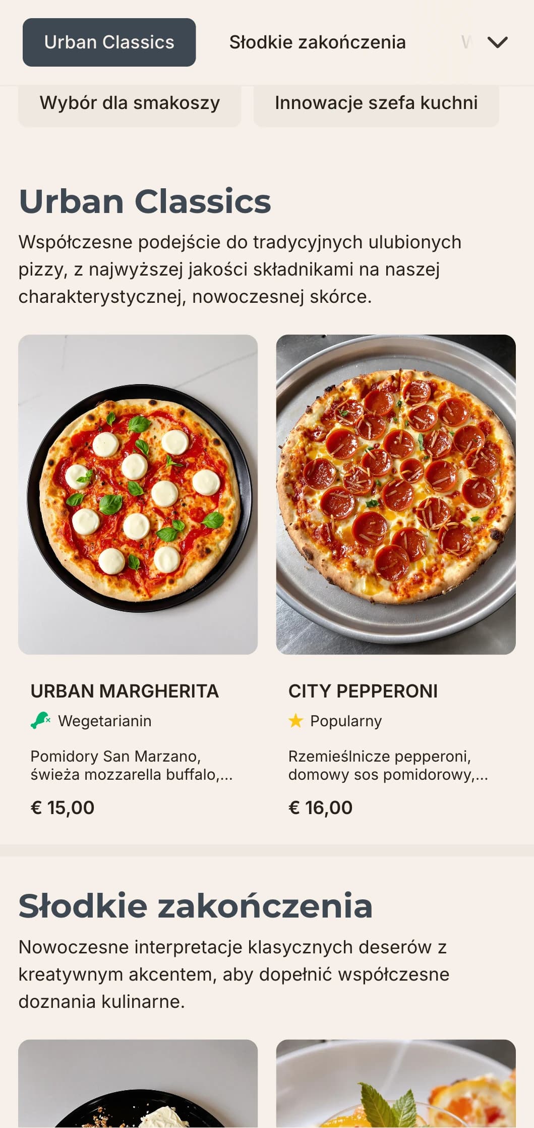 Współczesny projekt menu pizzy z czystymi liniami i minimalistyczną estetyką, idealny dla miejskich pizzerii o eleganckim podejściu.