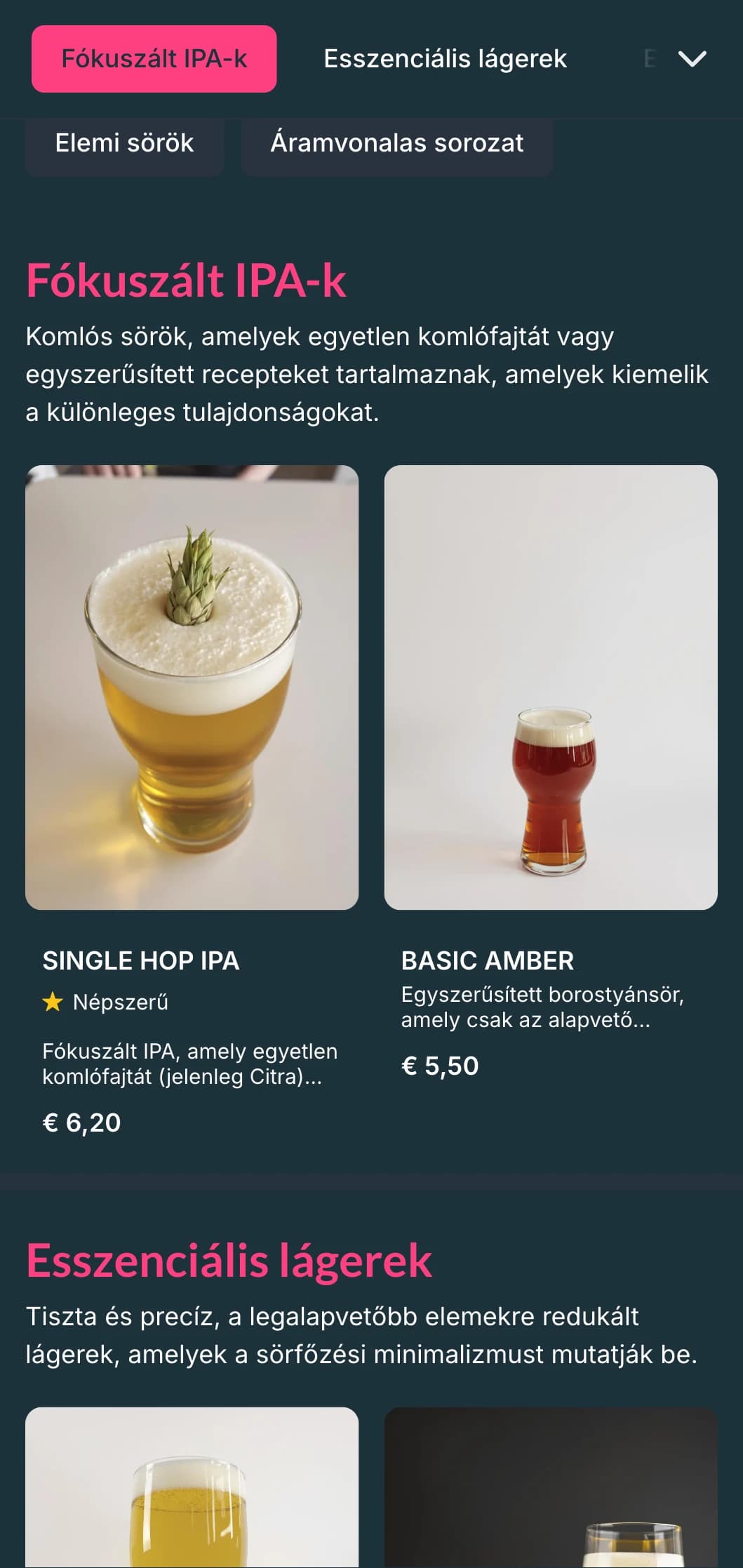 Tiszta és letisztult design, bőséges fehér térrel és alapvető tipográfiával, ideális az egyszerűségre összpontosító modern mikro sörfőzdék számára.