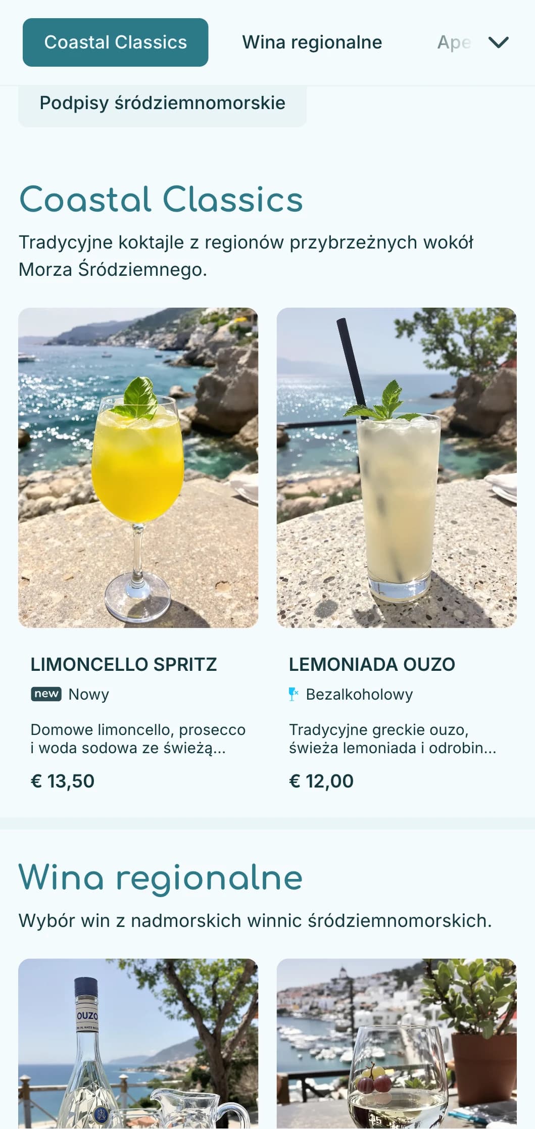 Odświeżająca niebieska paleta inspirowana wodami Morza Śródziemnego dla nadmorskich miejsc.