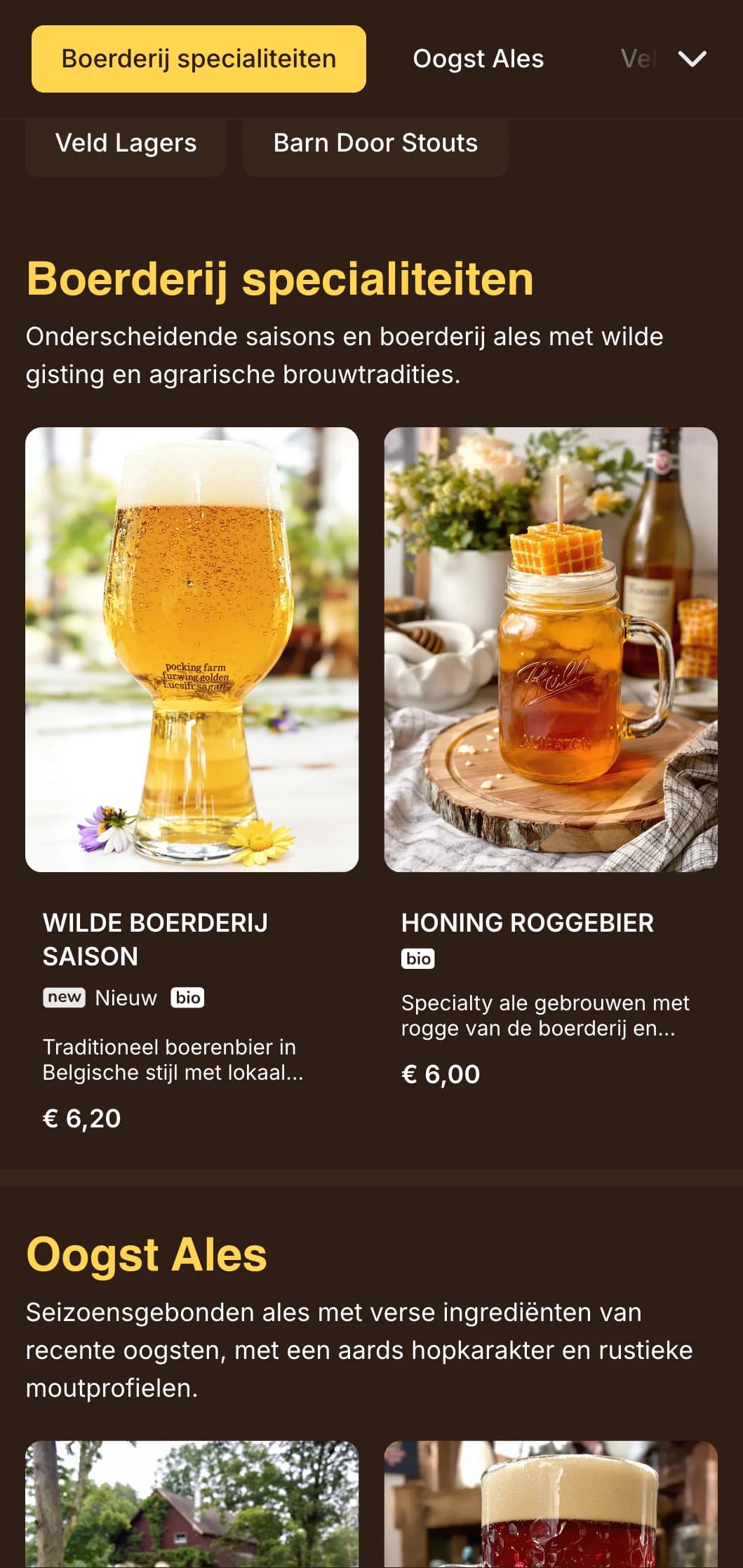 Rustiek en huiselijk ontwerp geïnspireerd op de esthetiek van boerderijen, perfect voor landelijke brouwerijen en specialisten in boerderijbier.