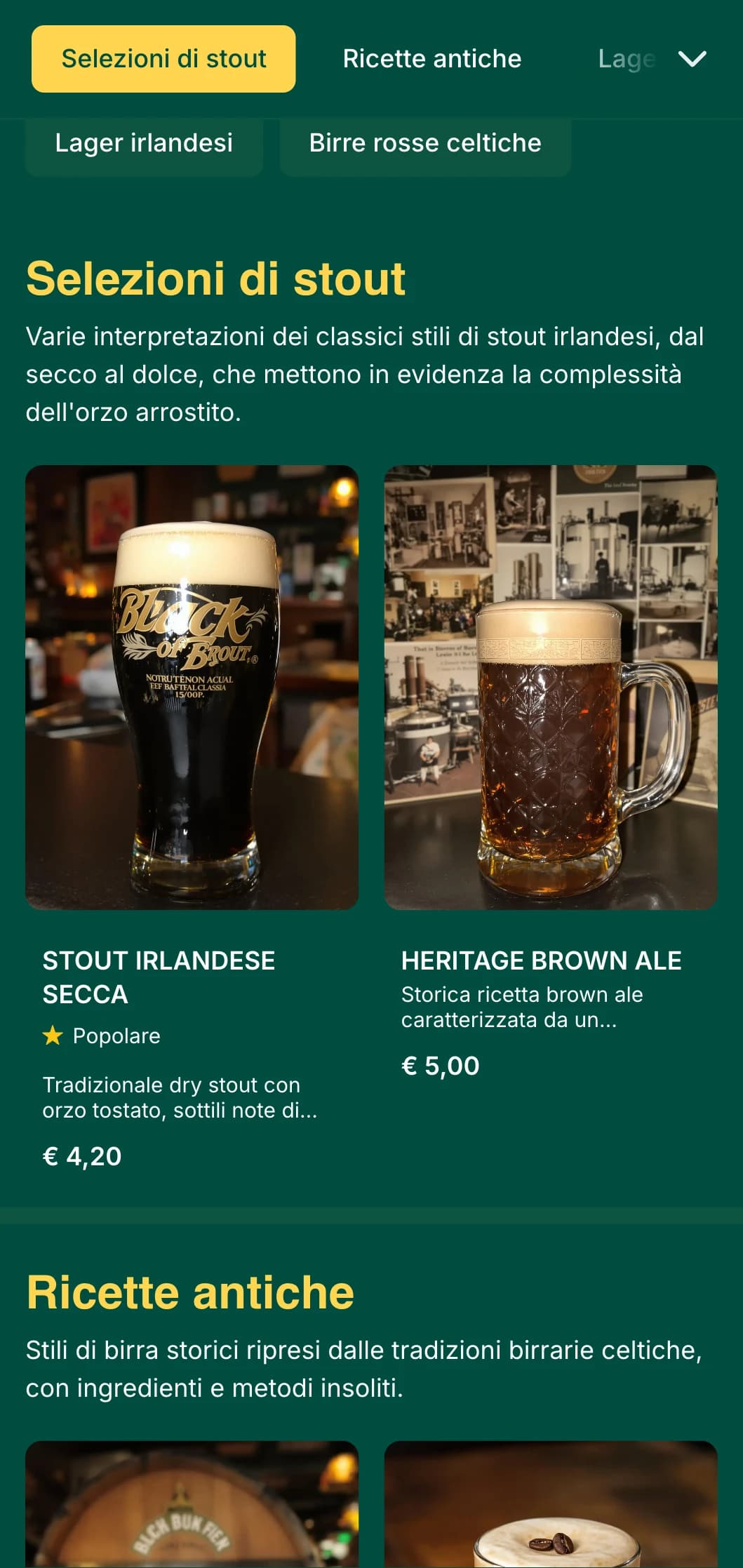 Modello ispirato al tradizionale pub irlandese con toni smeraldo e accenti di nodo celtico, perfetto per i locali a tema irlandese.