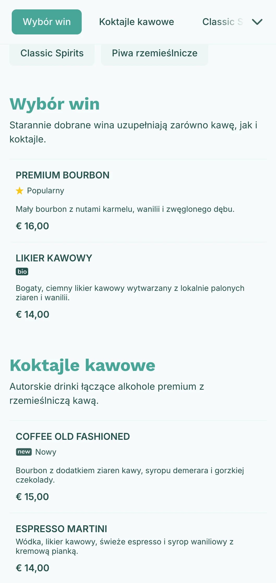 Świeży, turkusowy design dla hybrydowych lokali kawowych i koktajlowych.