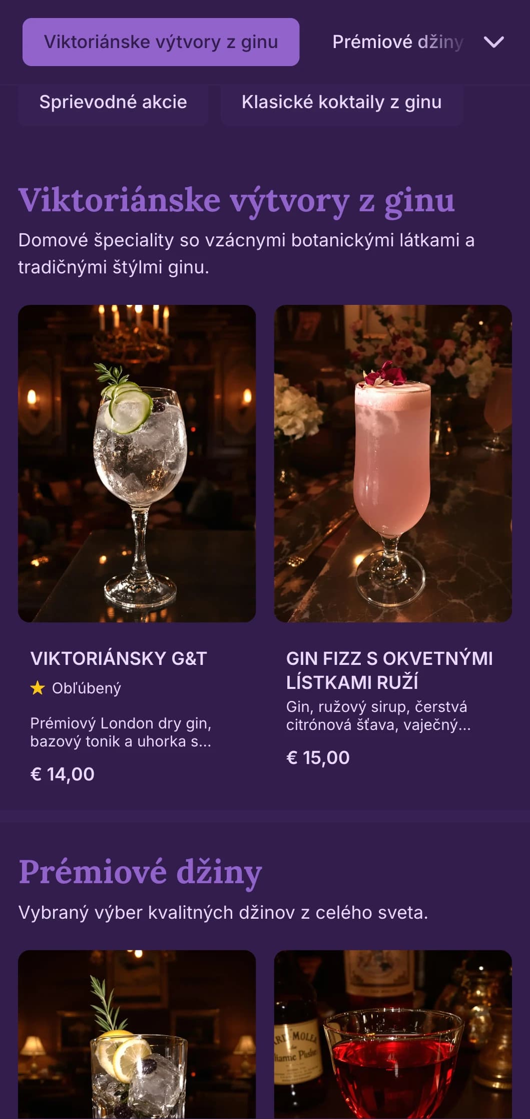 Elegantný zelený dizajn s ozdobnými prvkami pre bary zamerané na gin vo viktoriánskom štýle.