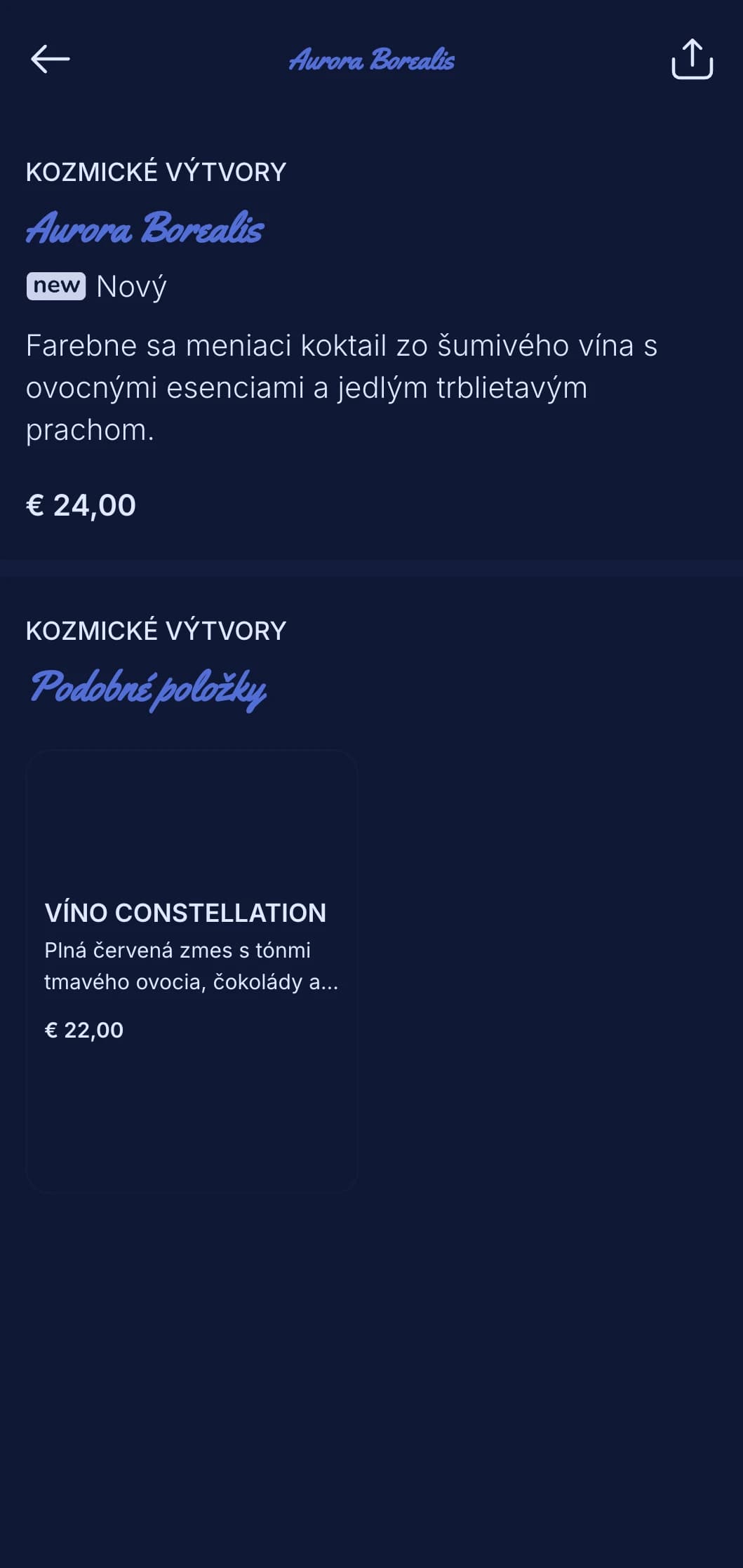 Zasnený modrý dizajn s hviezdnymi prvkami na strešné kokteily.