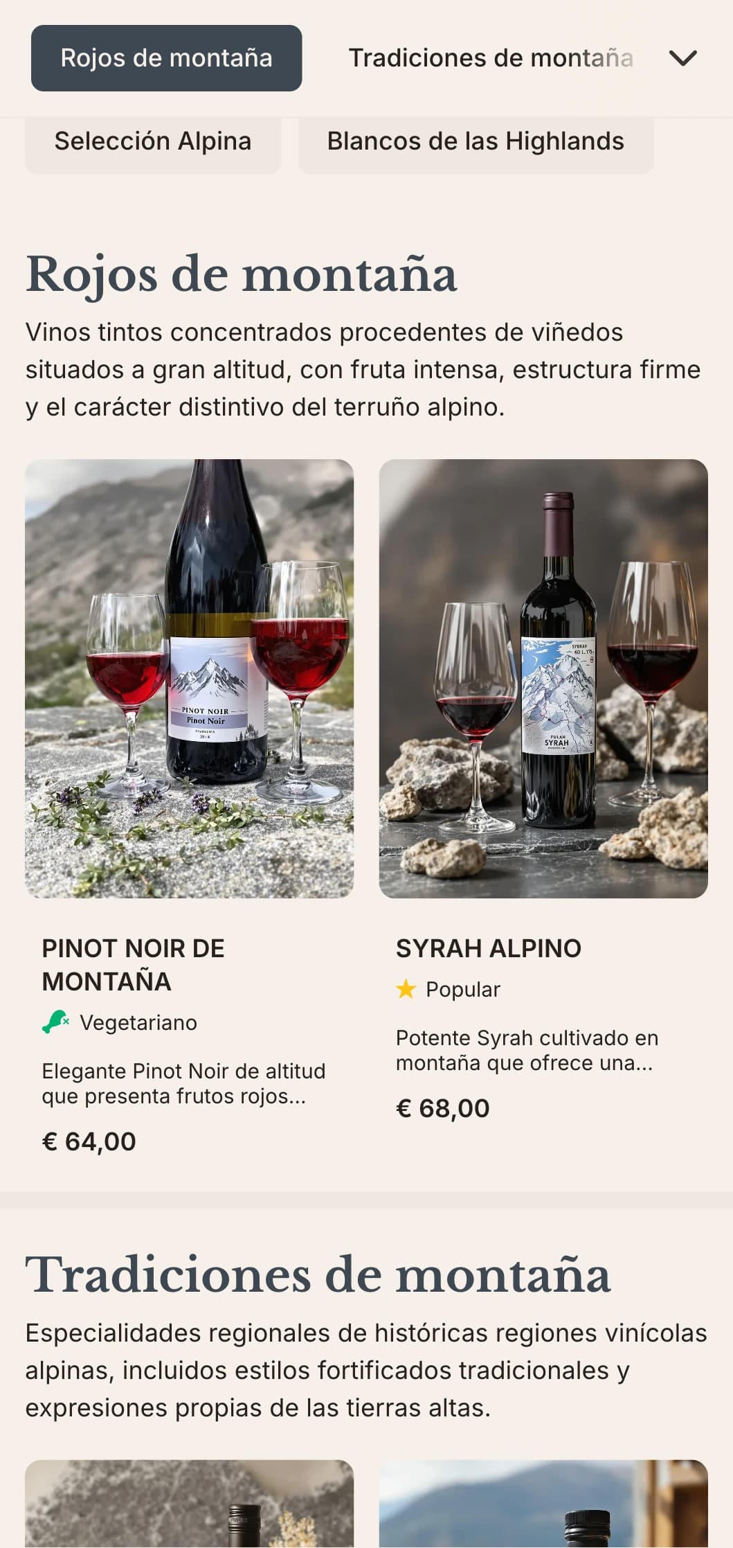Plantilla de carta de vinos inspirada en la montaña con acentos de pizarra y estética alpina, perfecta para restaurantes de montaña y bodegas de clima frío.