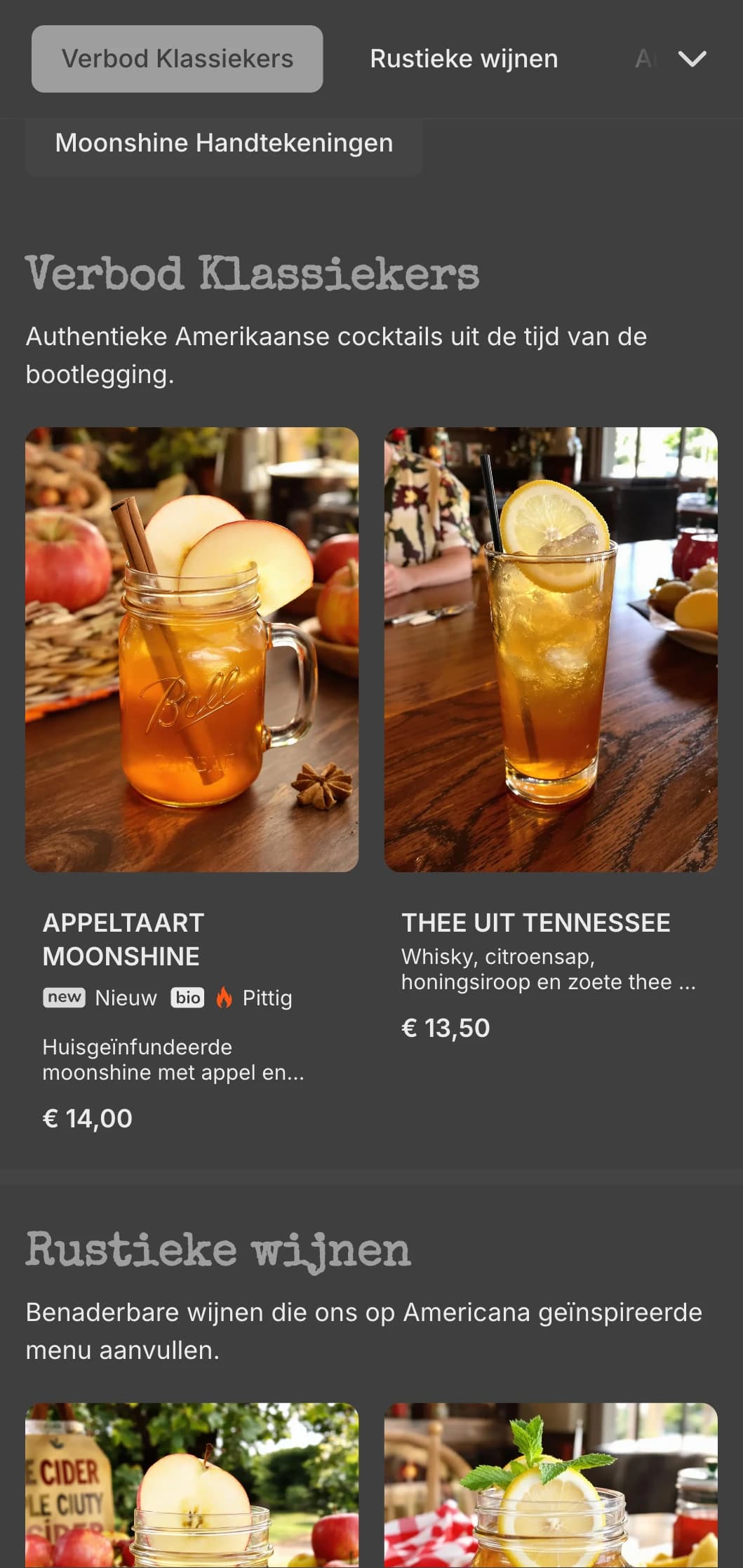 Vintage grijs ontwerp met verbodselementen voor Amerikaanse bars met sterke drank.
