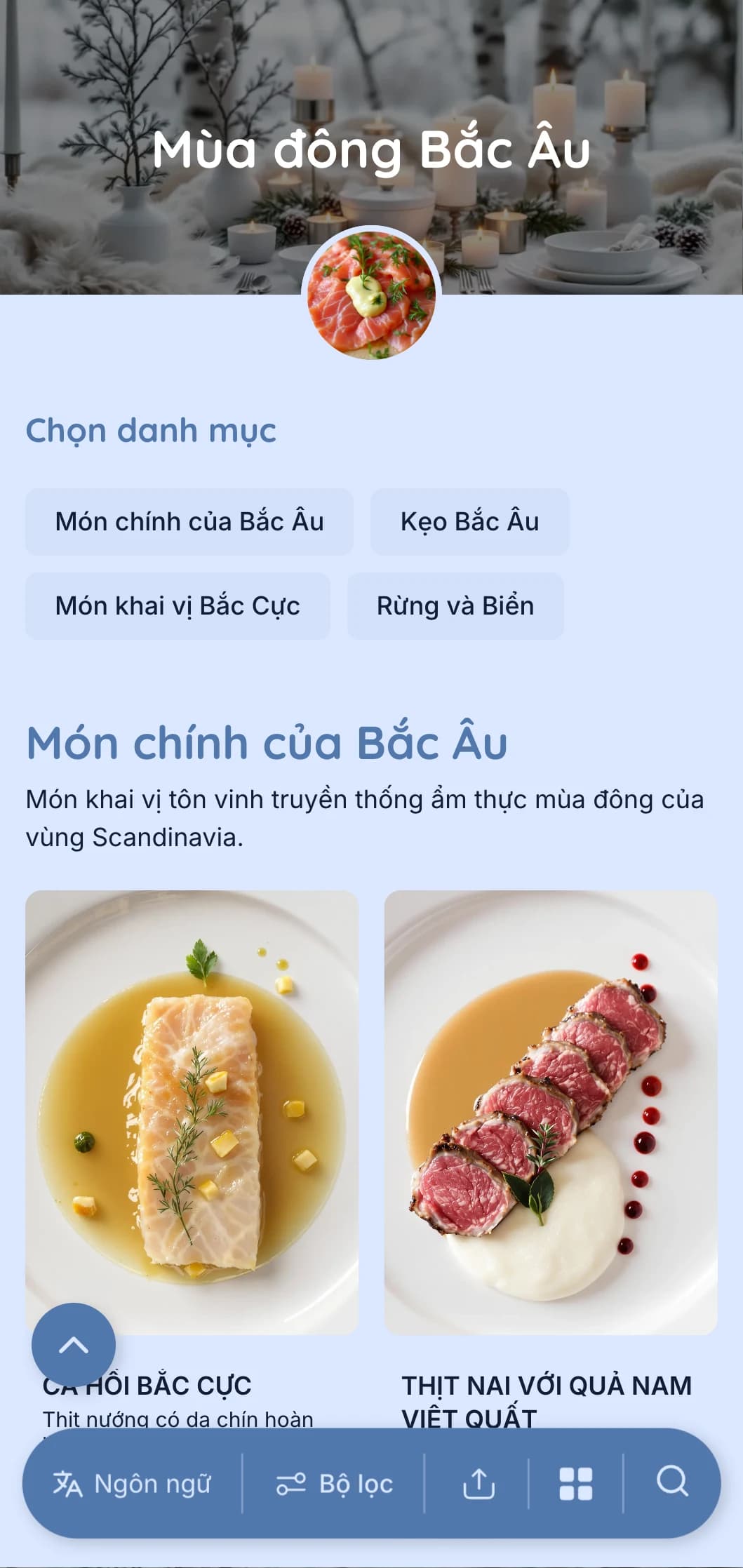 Dịch vụ ăn uống sạch sẽ, tối giản theo phong cách Scandinavia với các thành phần được bảo quản, hương vị nguyên chất và cách trình bày lấy cảm hứng từ thiên nhiên dành cho những buổi họp mặt trang trọng.