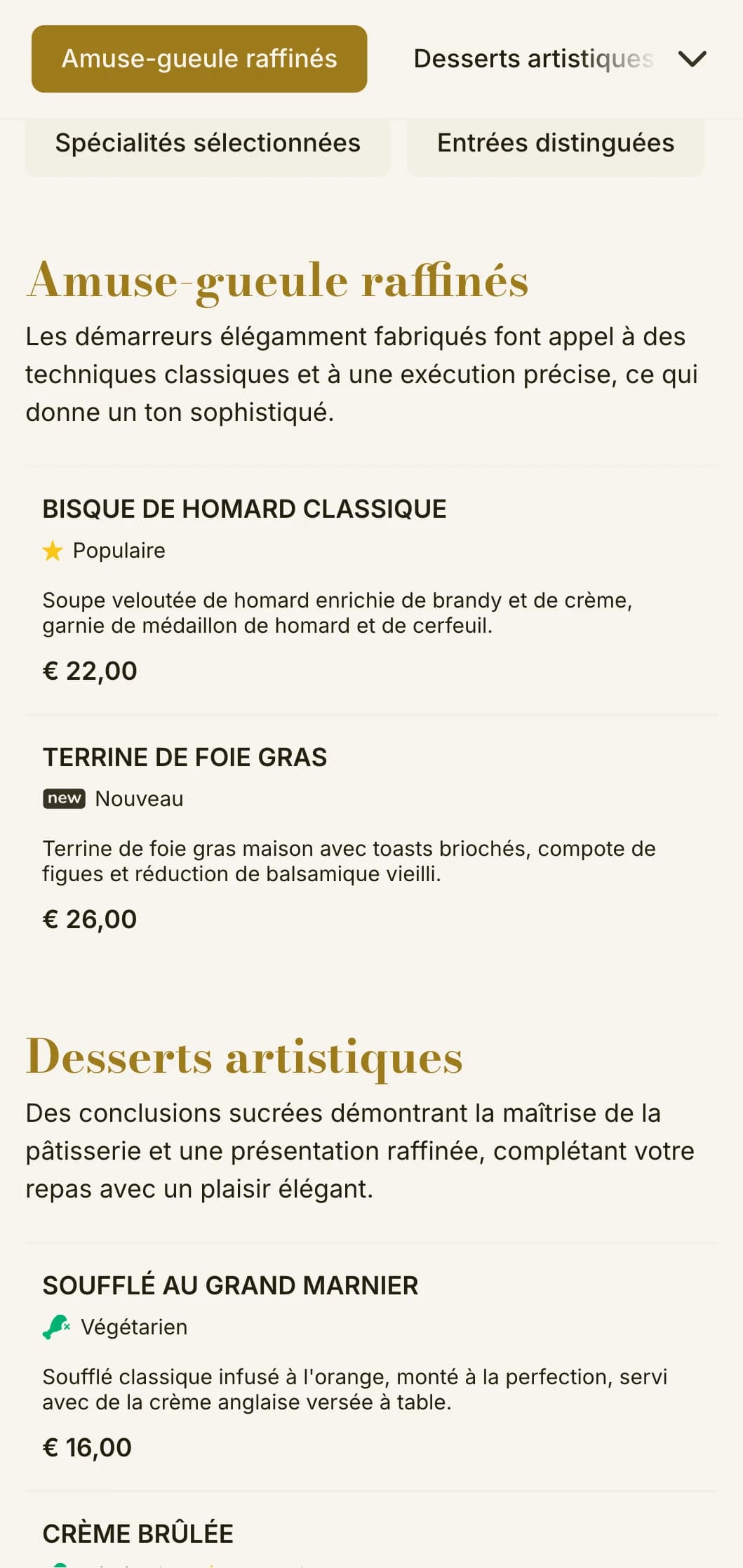 Menu de déjeuner raffiné et sophistiqué, avec une typographie délicate et des proportions classiques, adapté aux restaurants haut de gamme et aux établissements de haute gastronomie offrant un service de déjeuner.