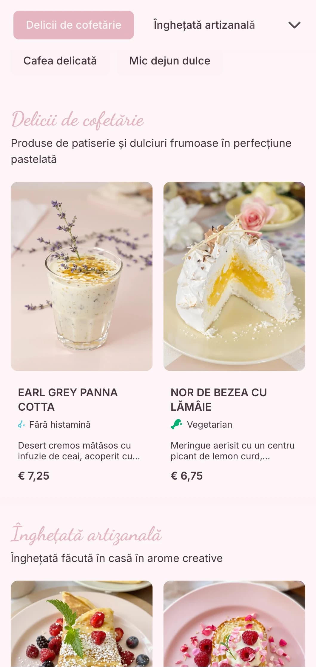 Design pastelat dulce cu elemente jucăușe pentru cafenele de desert și saloane de înghețată.