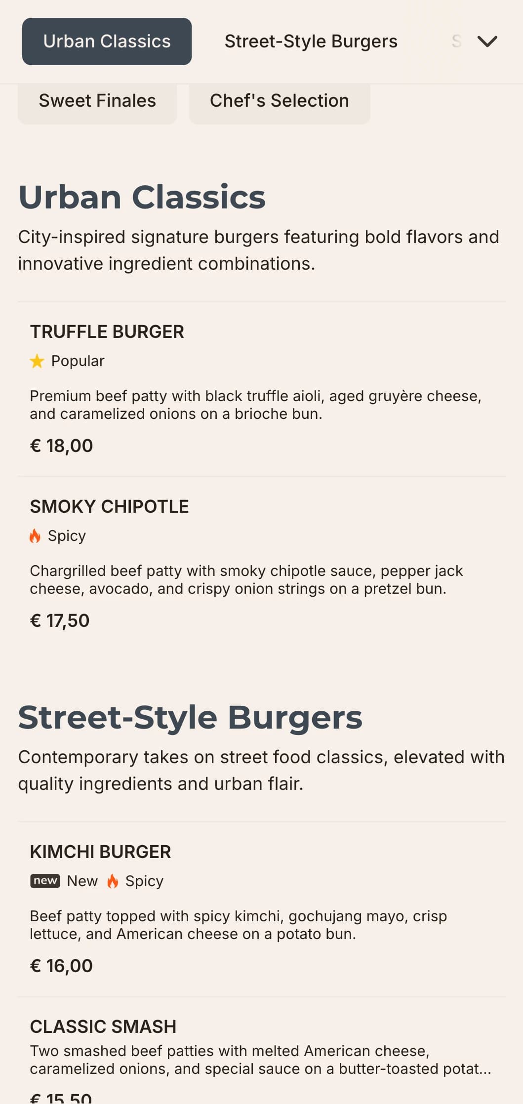 Sleek contemporary burger bar design with minimalist typography and industrial-inspired elements for the urban food enthusiast.